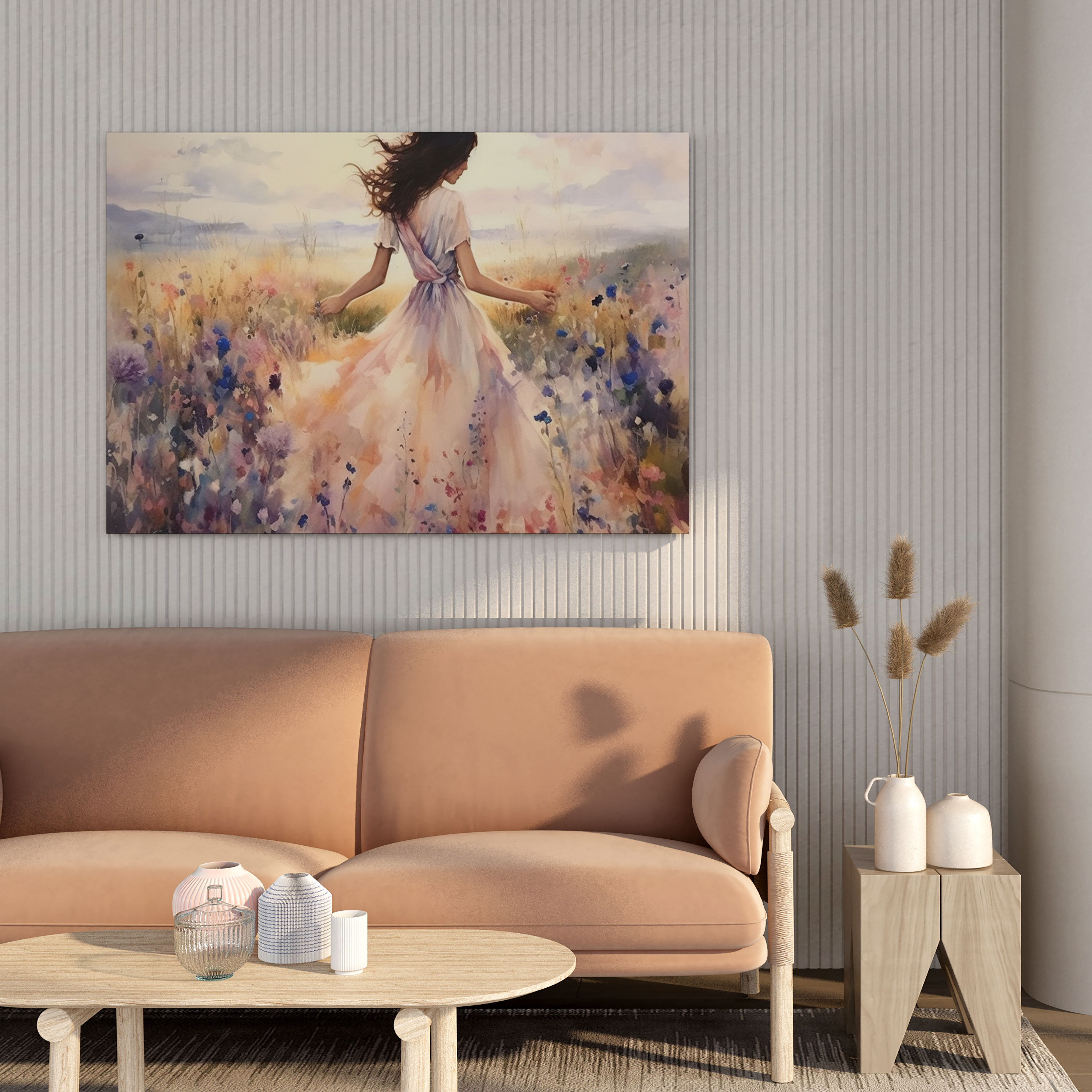 Bohemian Wildflowers Canvas Print - Bohemian, Ethereal, Canvas Wall Art, Watercolor Painting