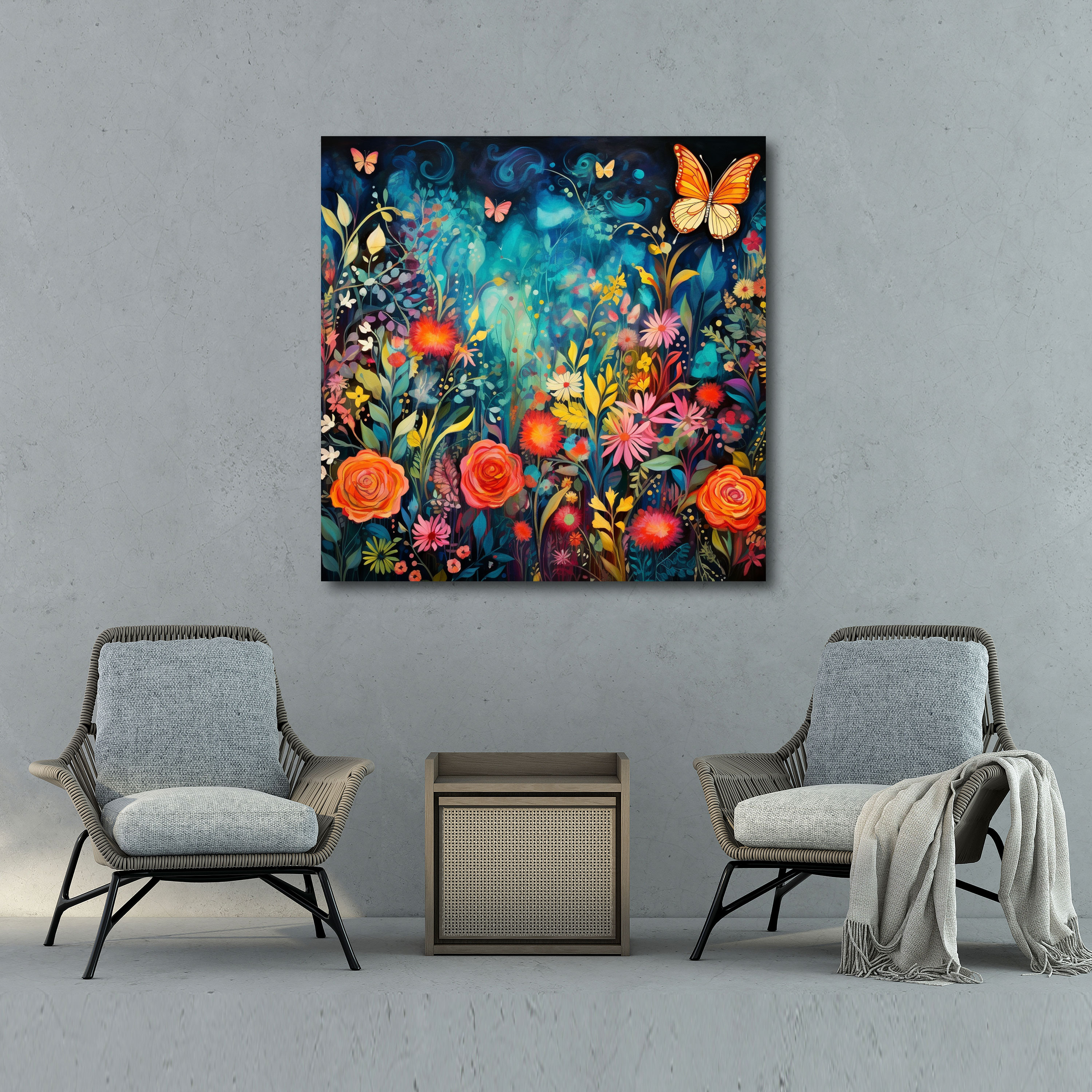 Bohemian Garden Canvas Print - Bohemian, Bohemian Garden, Wall Art, Home Decoration