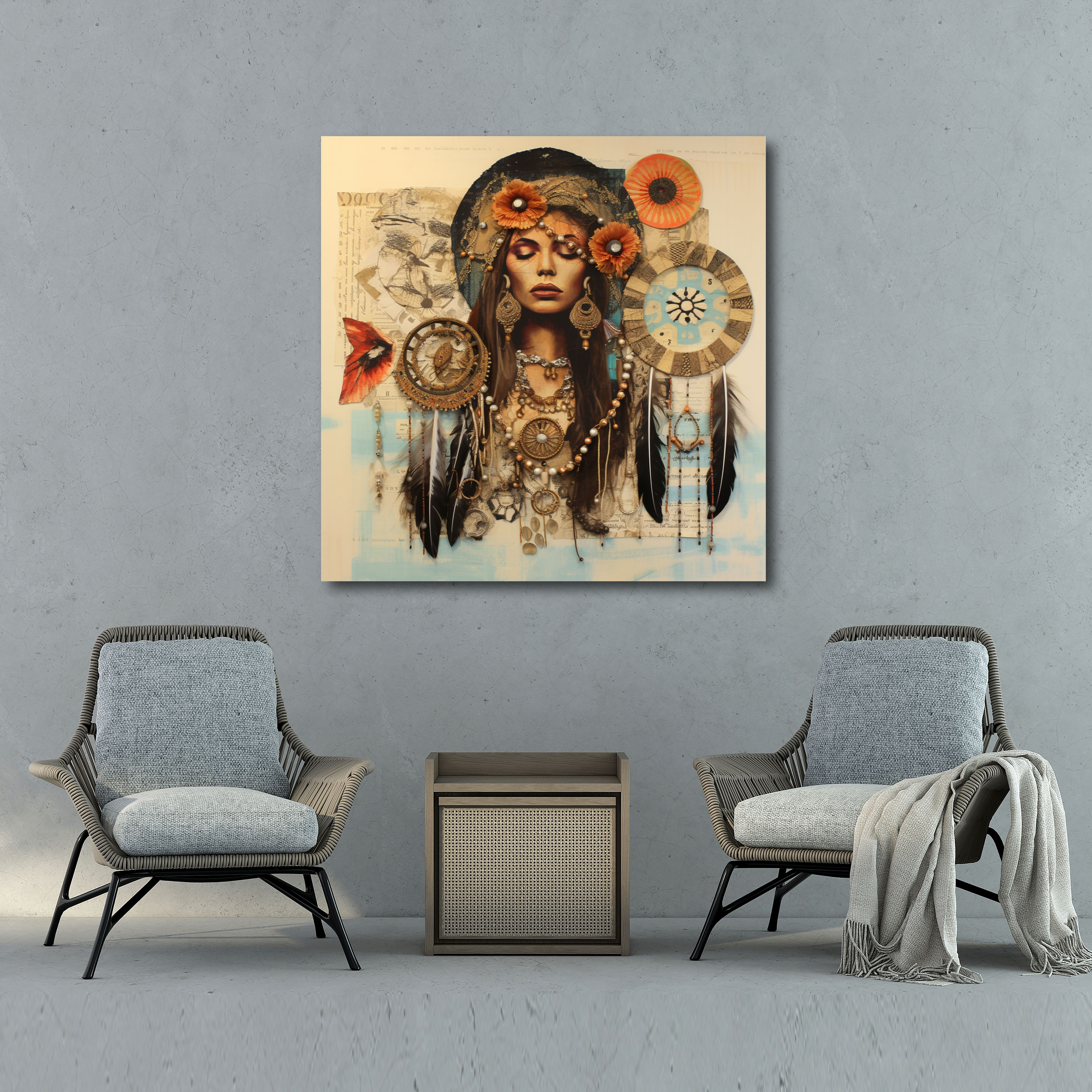 Bohemian Collage Canvas Print - Bohemian, Bohemian Collage Canvas Print, Wall Art, Home Decoration