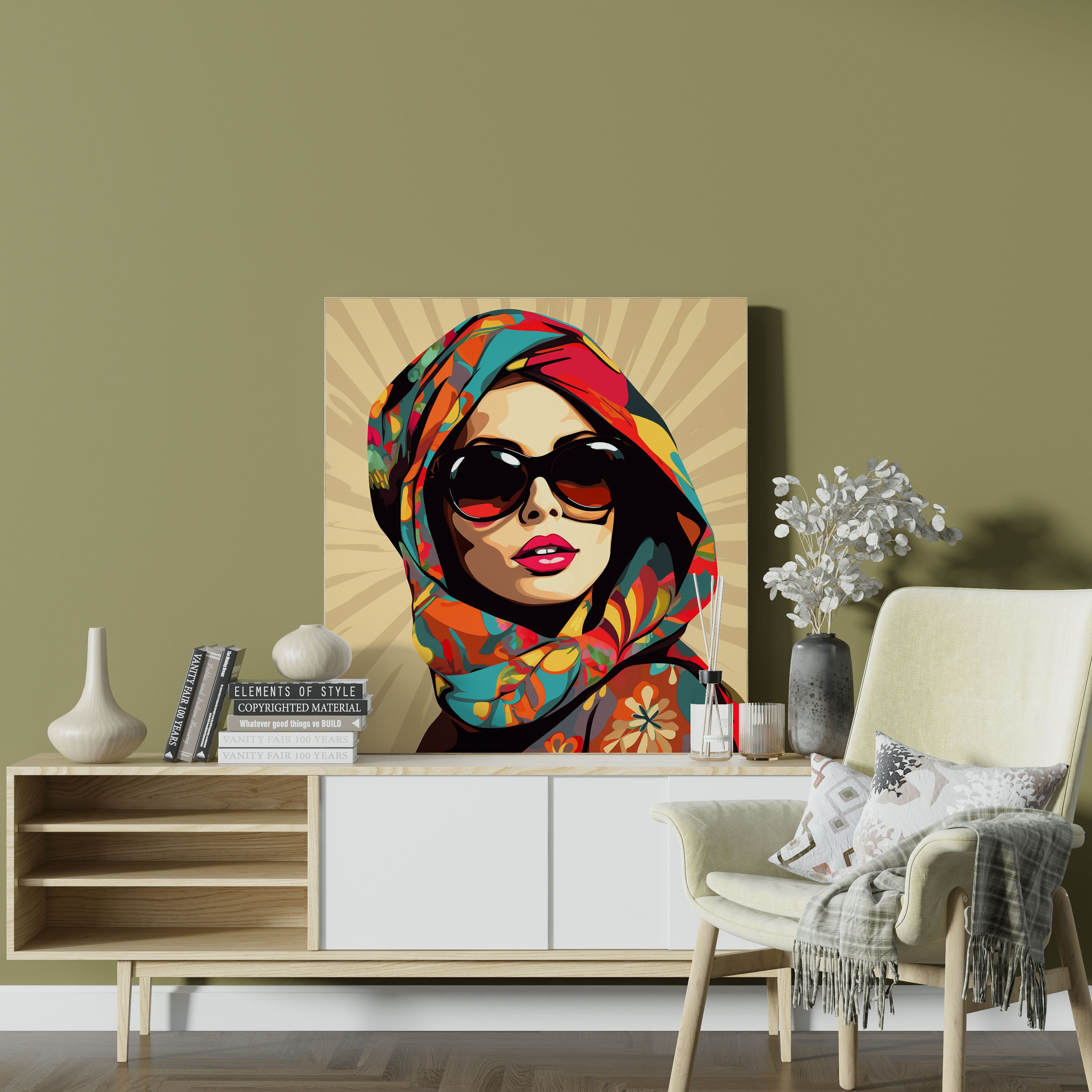 Stylish Bohemian Woman Canvas Print - Bohemian, Bohemian, Stylish Bohemian Woman, Wall Art