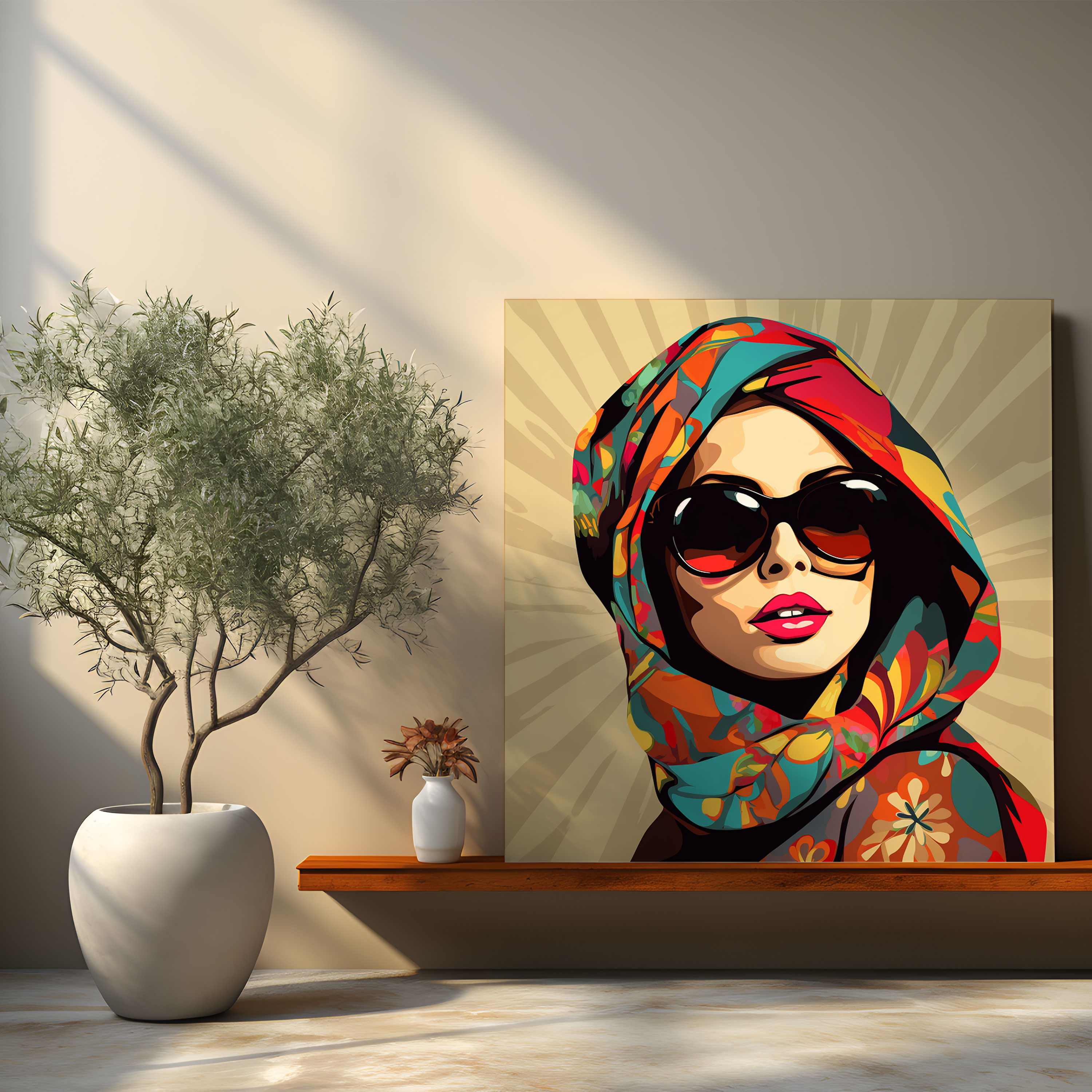 Stylish Bohemian Woman Canvas Print - Bohemian, Bohemian, Stylish Bohemian Woman, Wall Art