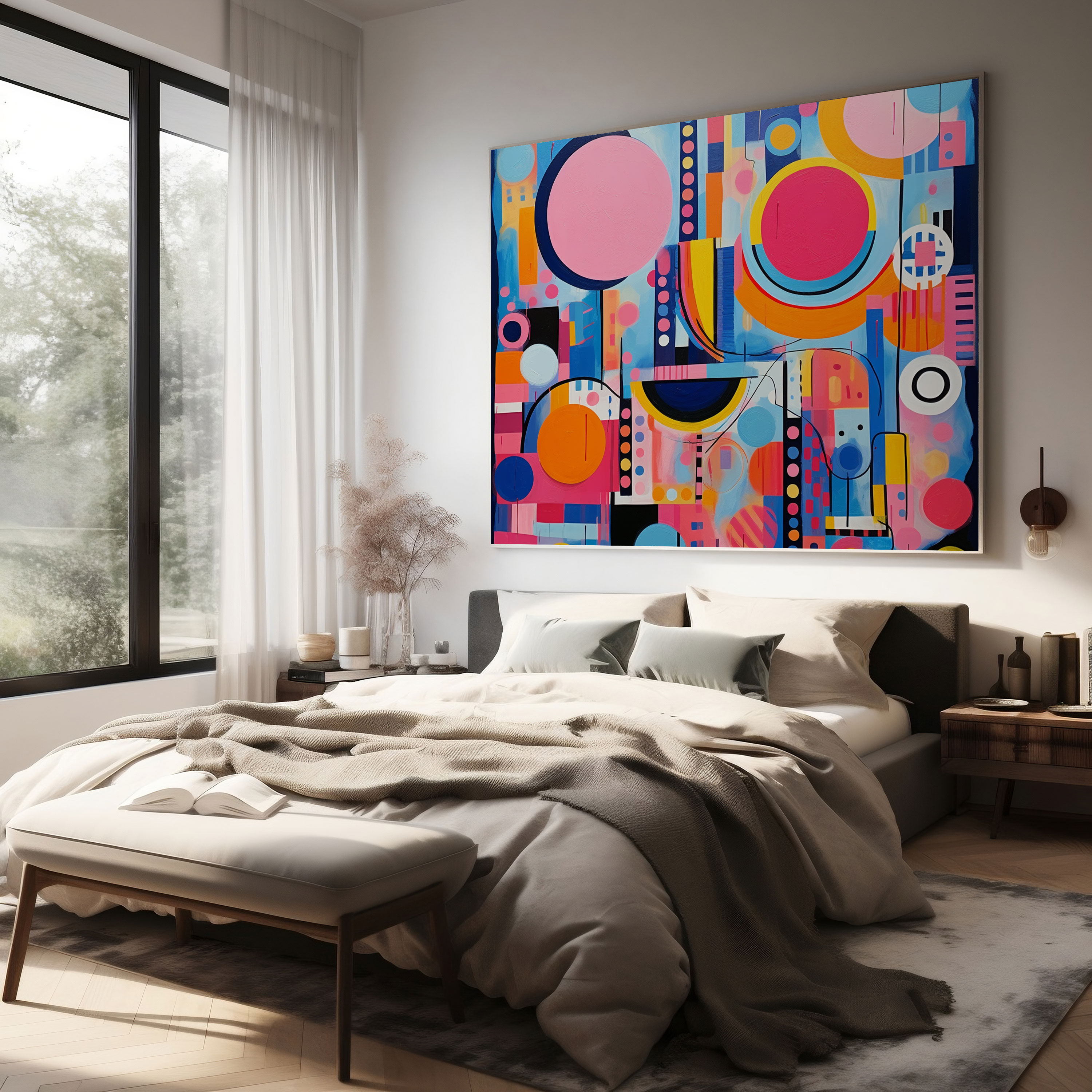Bohemian Abstract Geometric Canvas Print - Bohemian, Canvas, Canvas Wall Art, Home Decoration