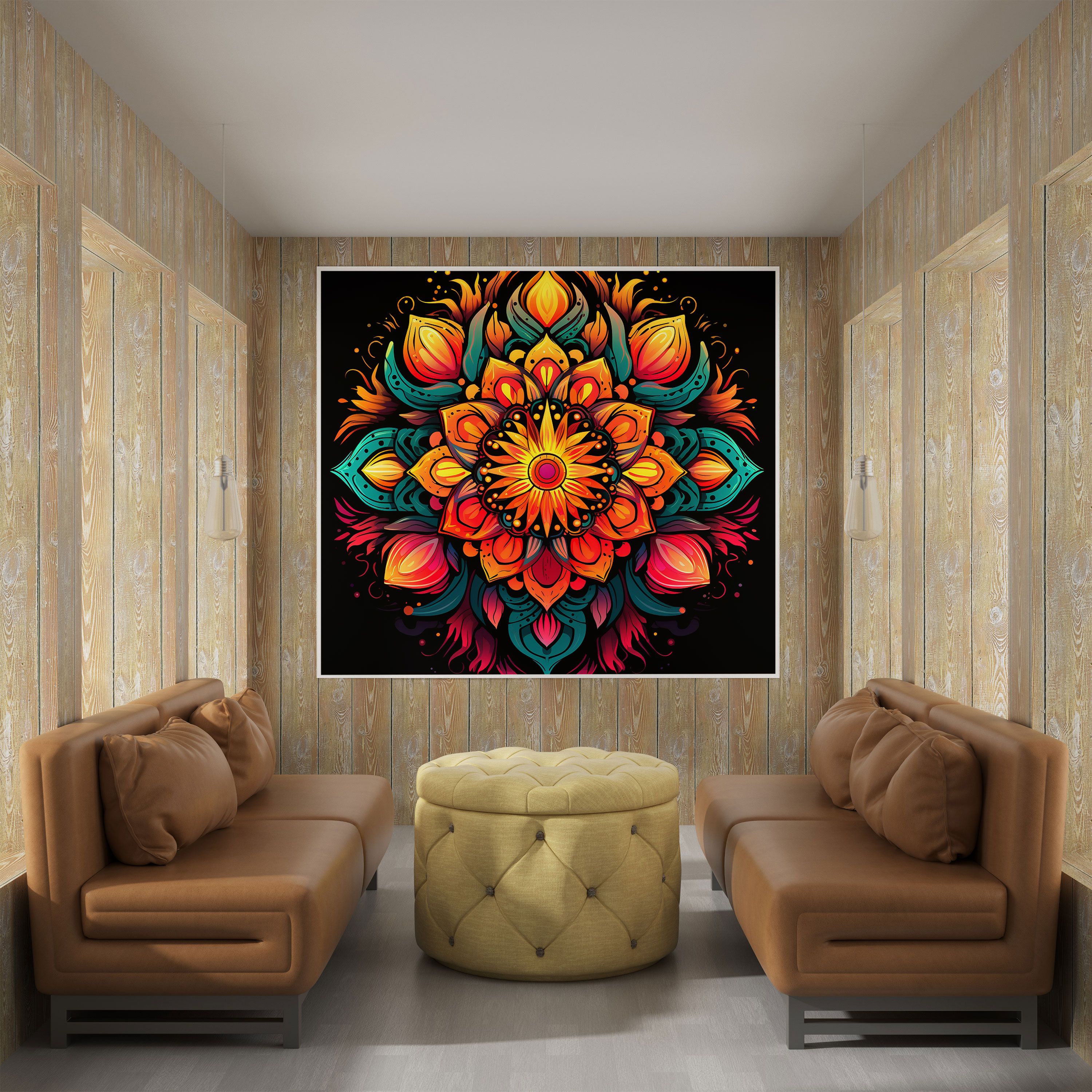 Bohemian Mandala Graphic Canvas Print - Bohemian, Bohemian, Wall Art, Vibrant Colors