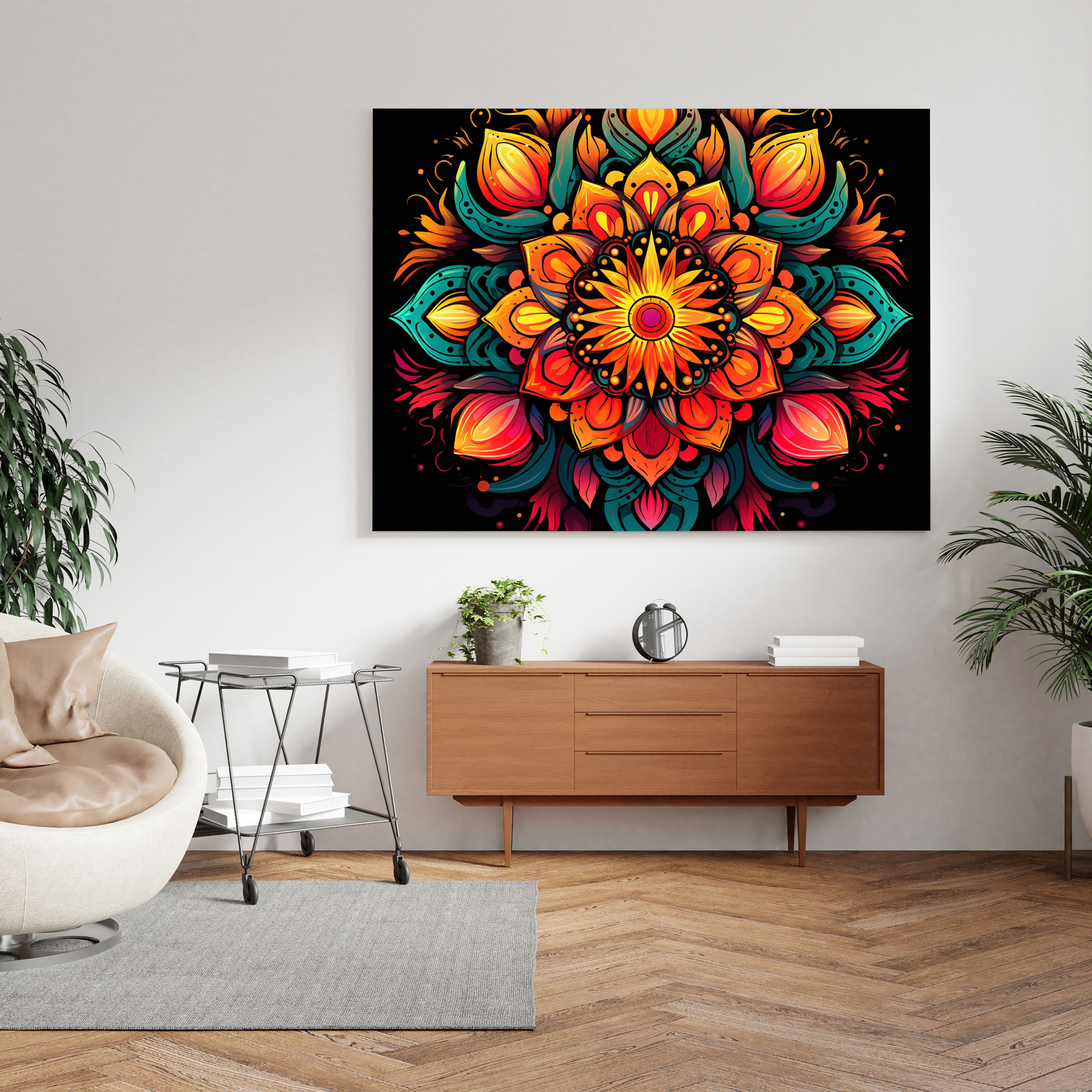 Bohemian Mandala Graphic Canvas Print - Bohemian, Bohemian, Wall Art, Vibrant Colors