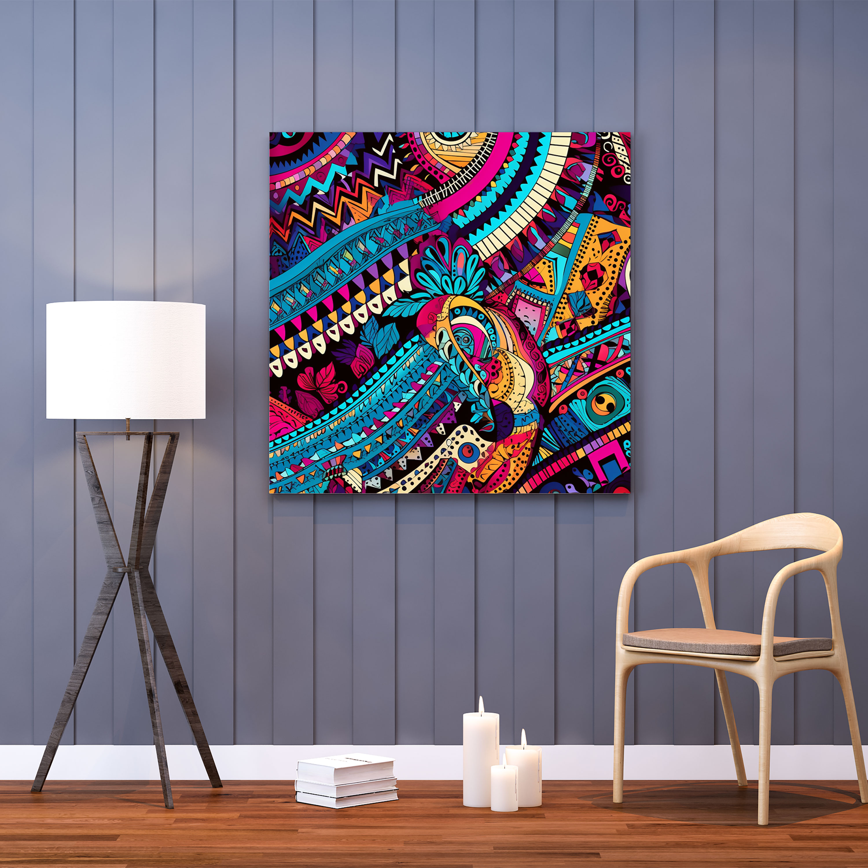 Bohemian Textile Treasures Canvas Print - Bohemian, Bohemian, Wall Art, Geometric Shapes