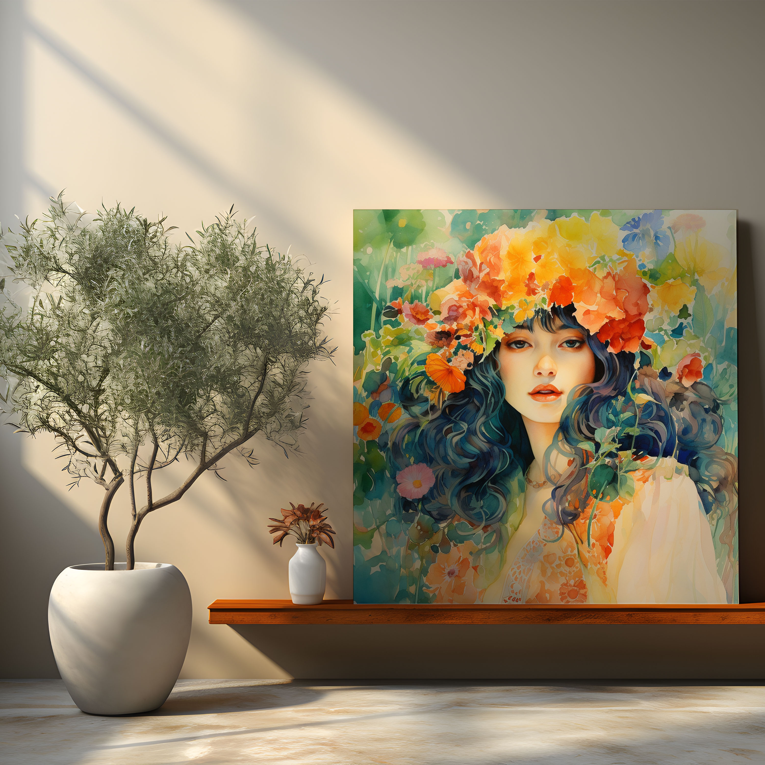 Bohemian Garden Canvas Print - Bohemian, Watercolor Painting, Garden, Bohemian