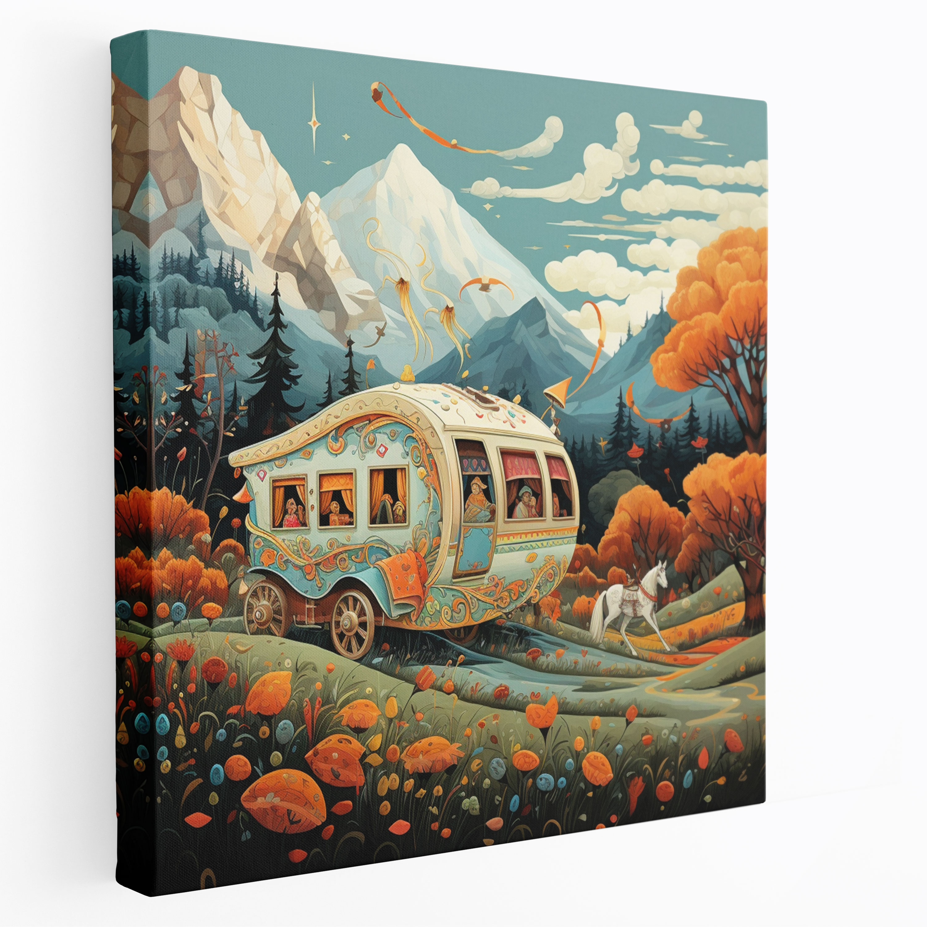 Bohemian Caravan Canvas Print - Bohemian, Home Decoration, Wall Art, Wall Decoration