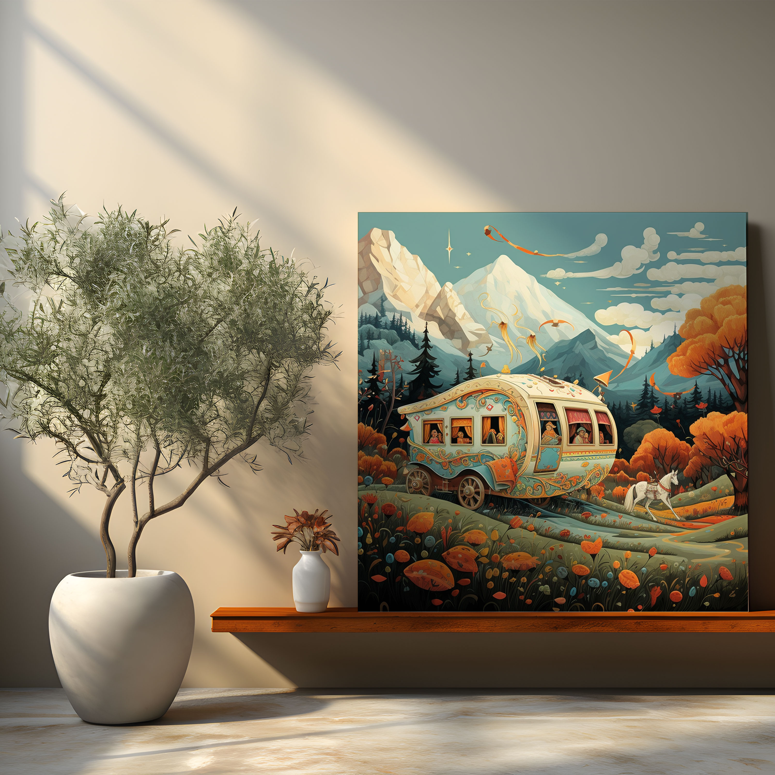 Bohemian Caravan Canvas Print - Bohemian, Home Decoration, Wall Art, Wall Decoration