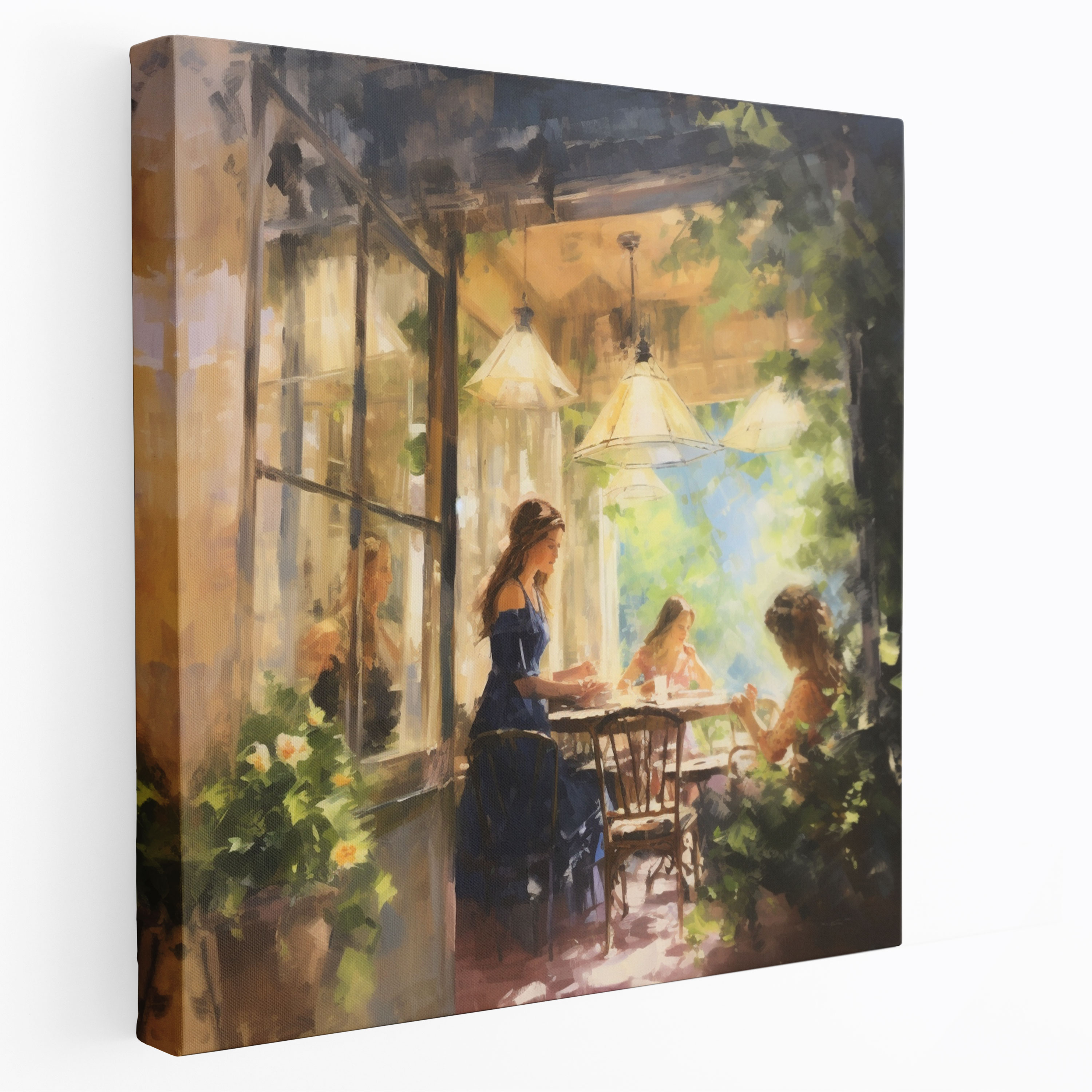 Bohemian Cafe Canvas Print - Bohemian, Home Decoration, Cafe Scene, Bohemian Cafe Canvas Print