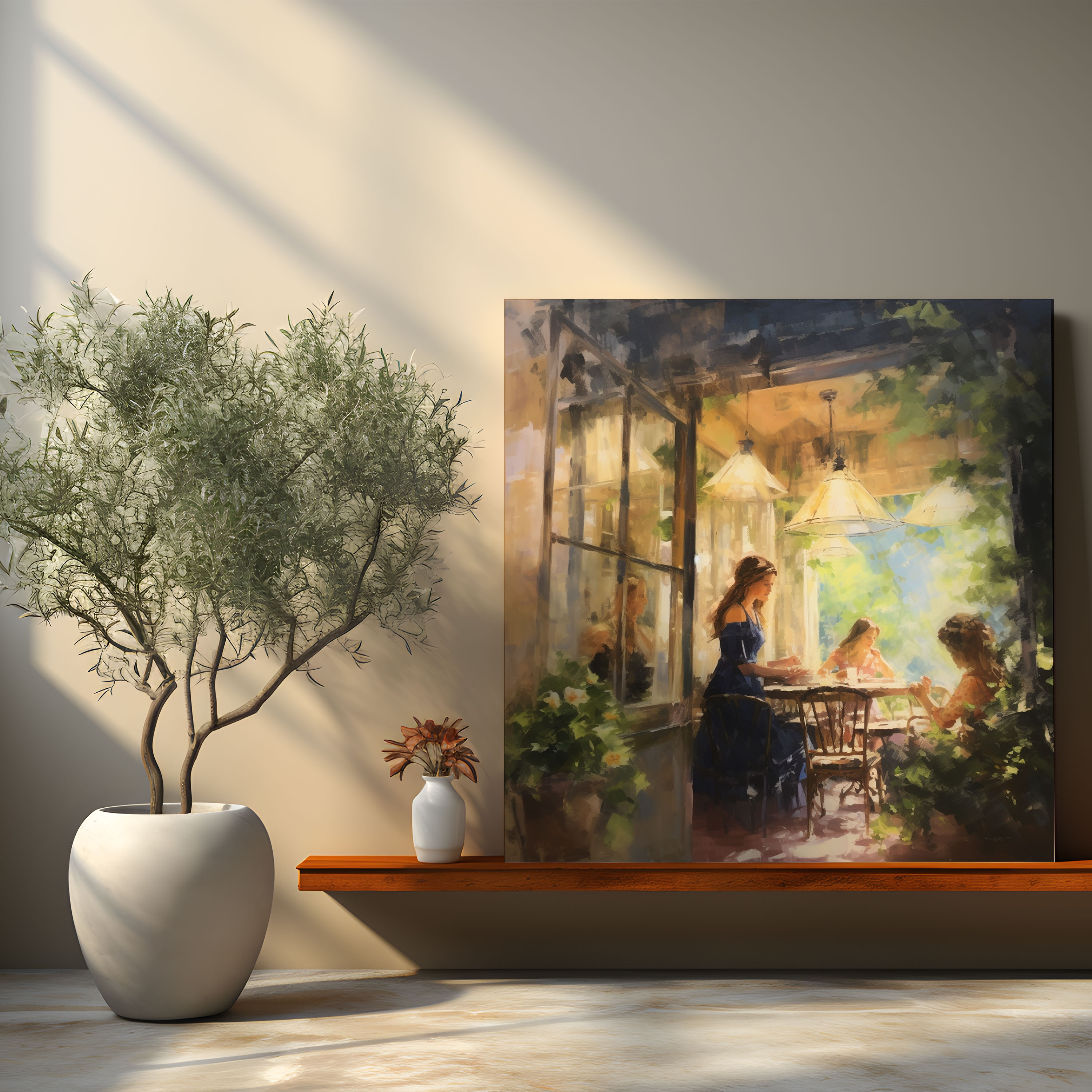 Bohemian Cafe Canvas Print - Bohemian, Home Decoration, Cafe Scene, Bohemian Cafe Canvas Print
