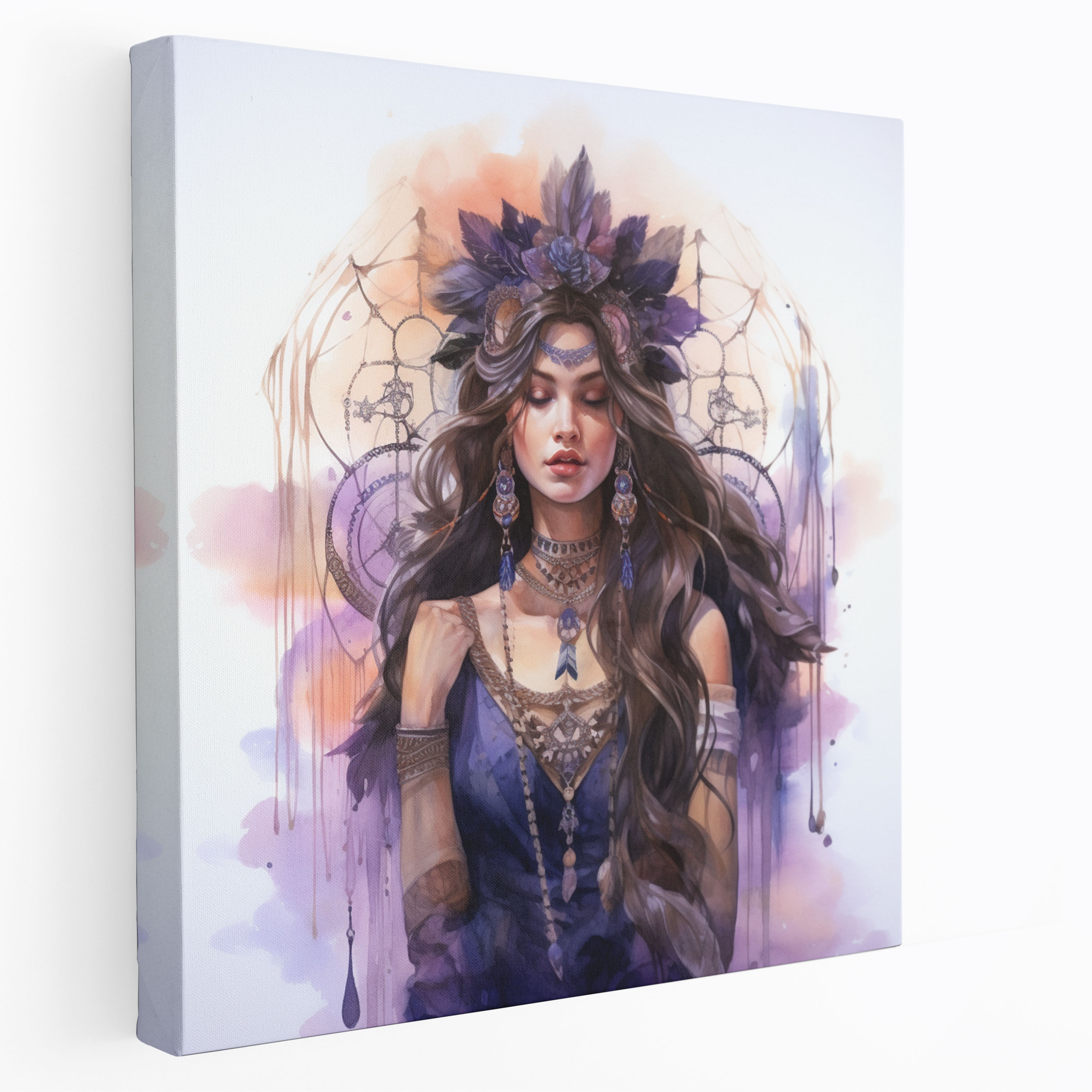 Bohemian Dreamcatcher Canvas Print - Bohemian, Feathers, Wall Decoration, Wall Art