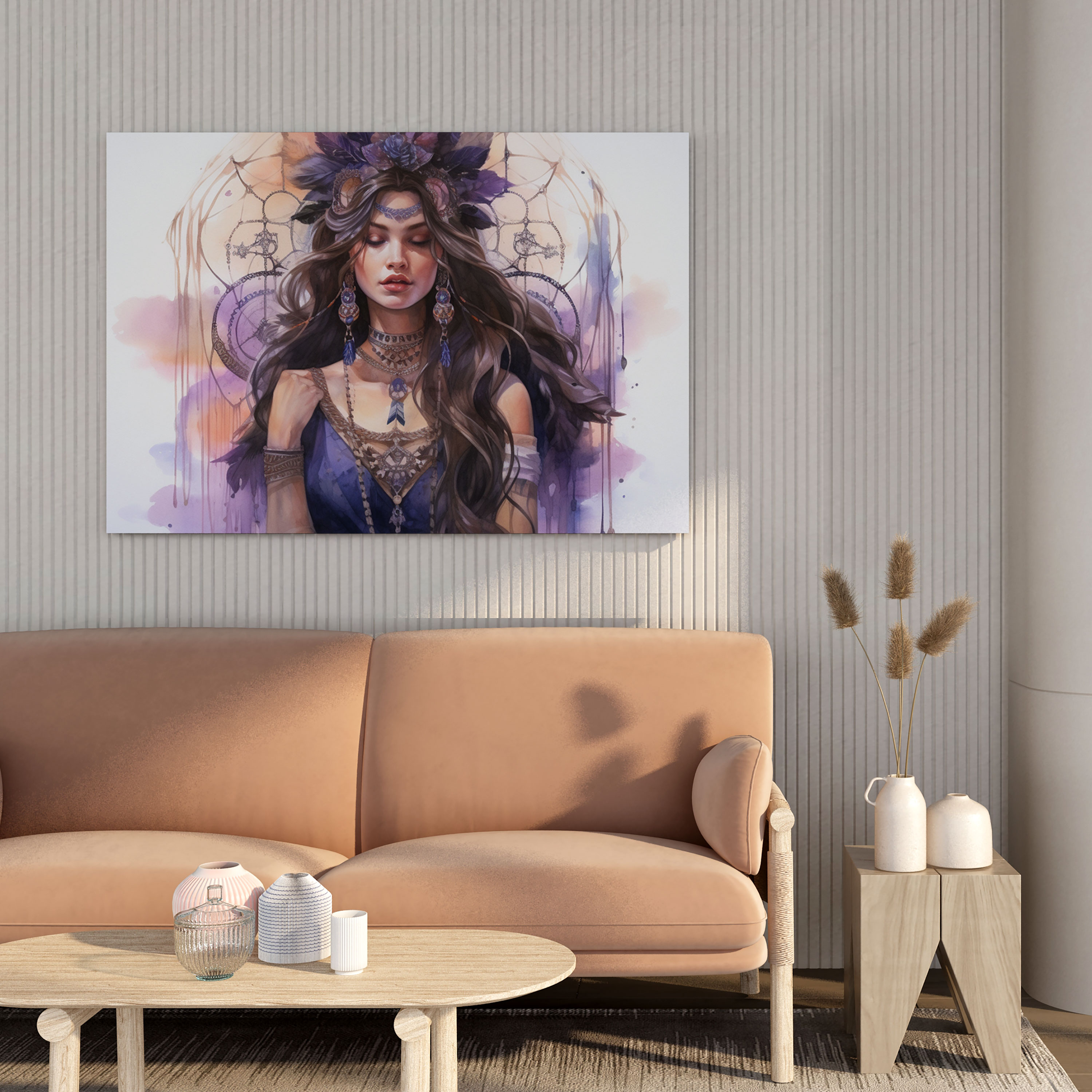 Bohemian Dreamcatcher Canvas Print - Bohemian, Feathers, Wall Decoration, Wall Art