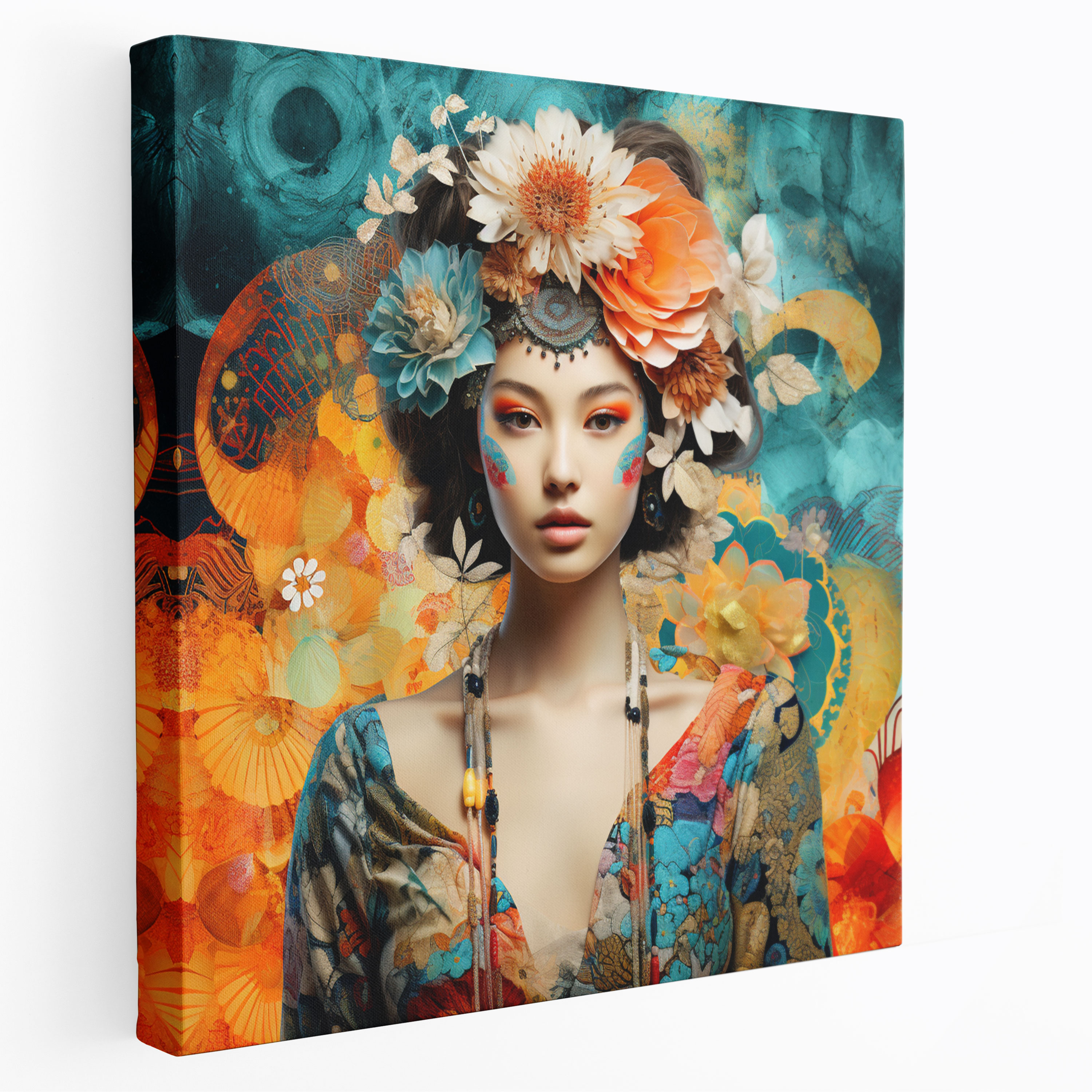 Bohemian Medley Canvas Print - Bohemian, Digital Collage, Wall Decoration, Wall Art
