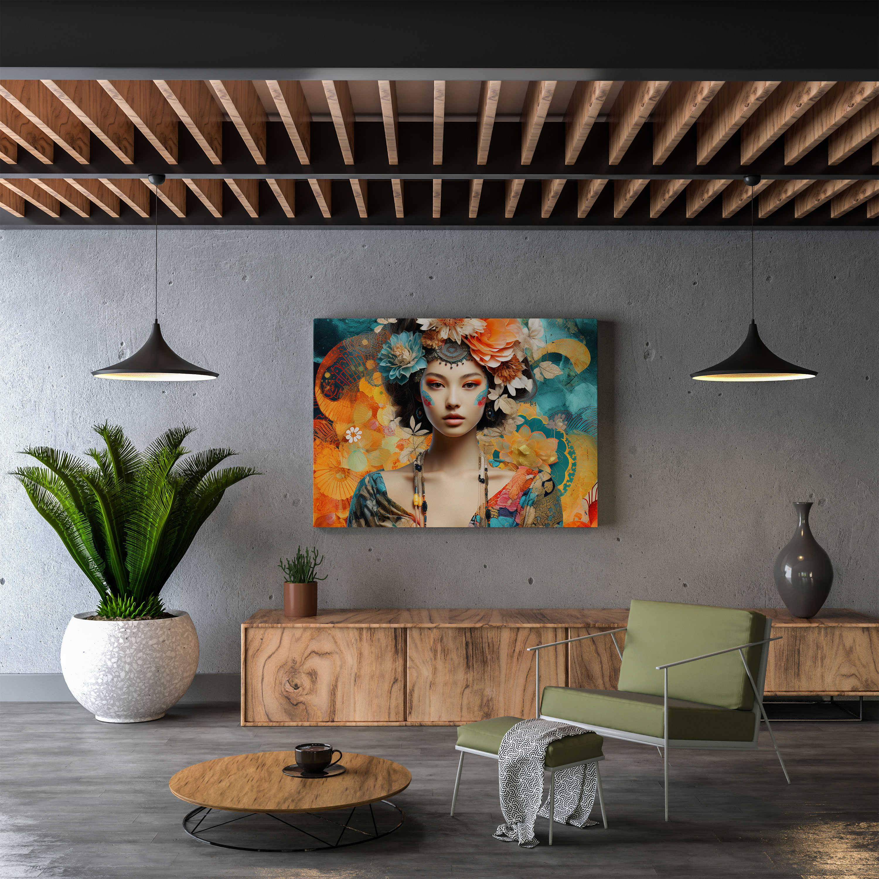 Bohemian Medley Canvas Print - Bohemian, Digital Collage, Wall Decoration, Wall Art