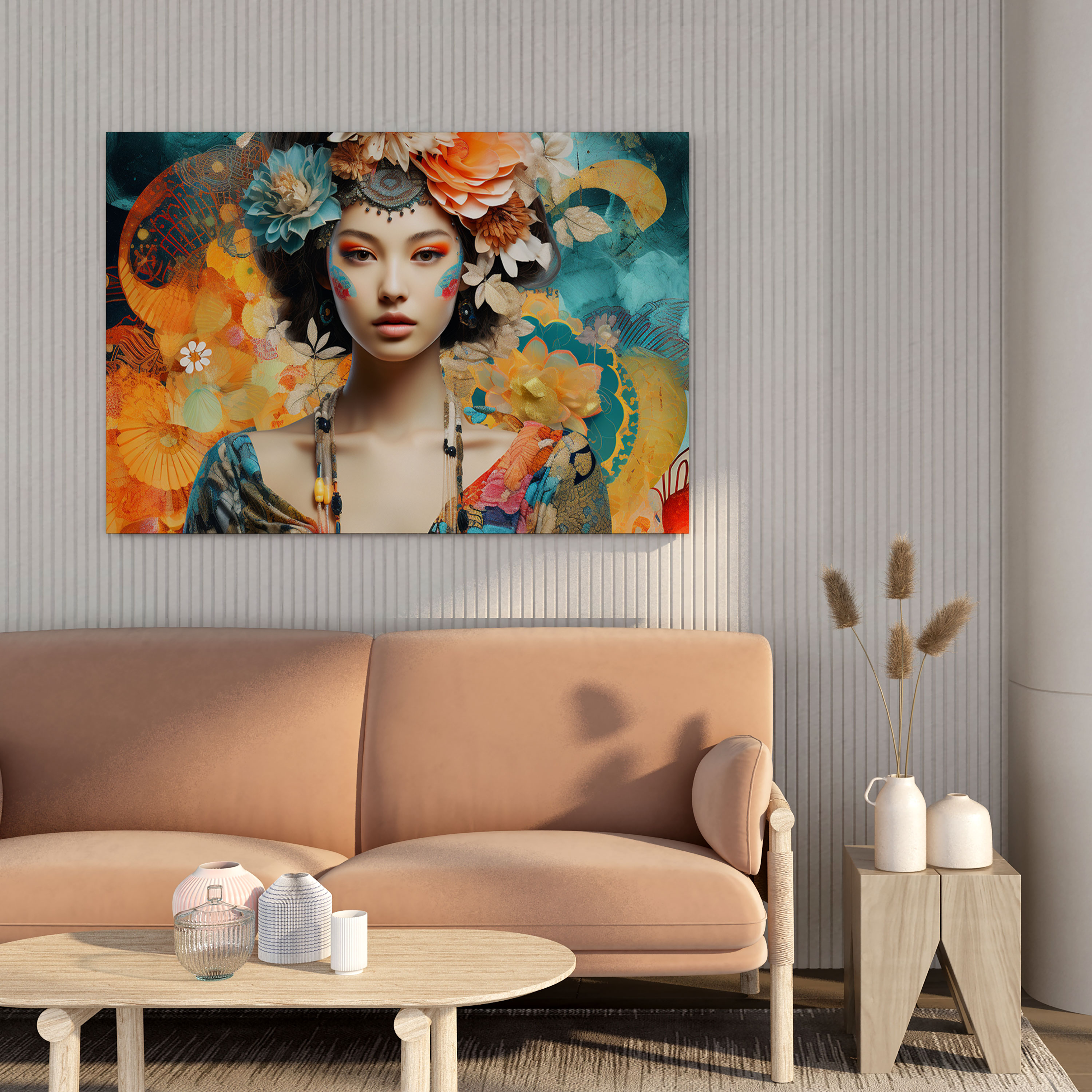 Bohemian Medley Canvas Print - Bohemian, Digital Collage, Wall Decoration, Wall Art