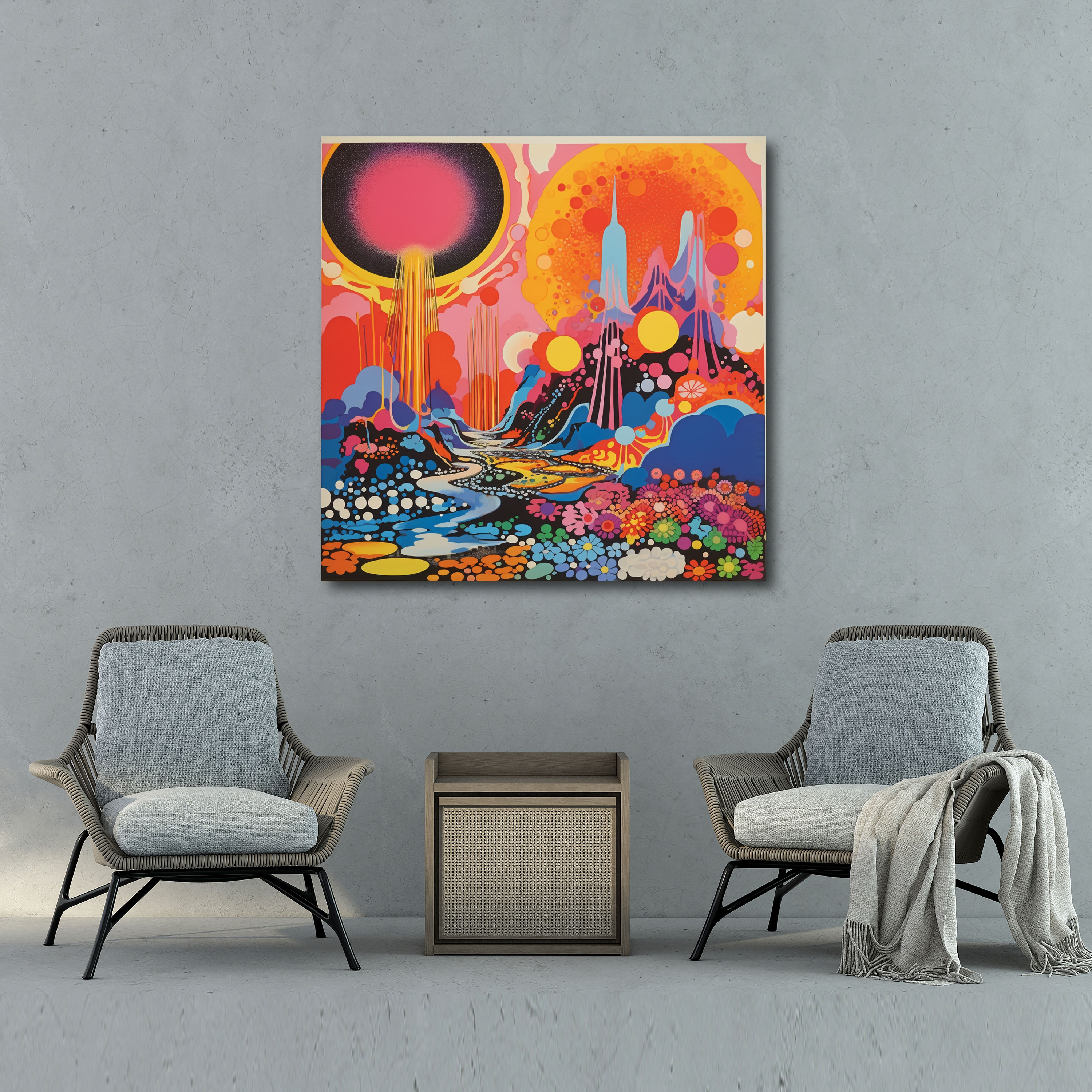 Bohemian Psychedelic Canvas Print - Bohemian, Wall Decoration, Bohemian Canvas Print, Wall Art