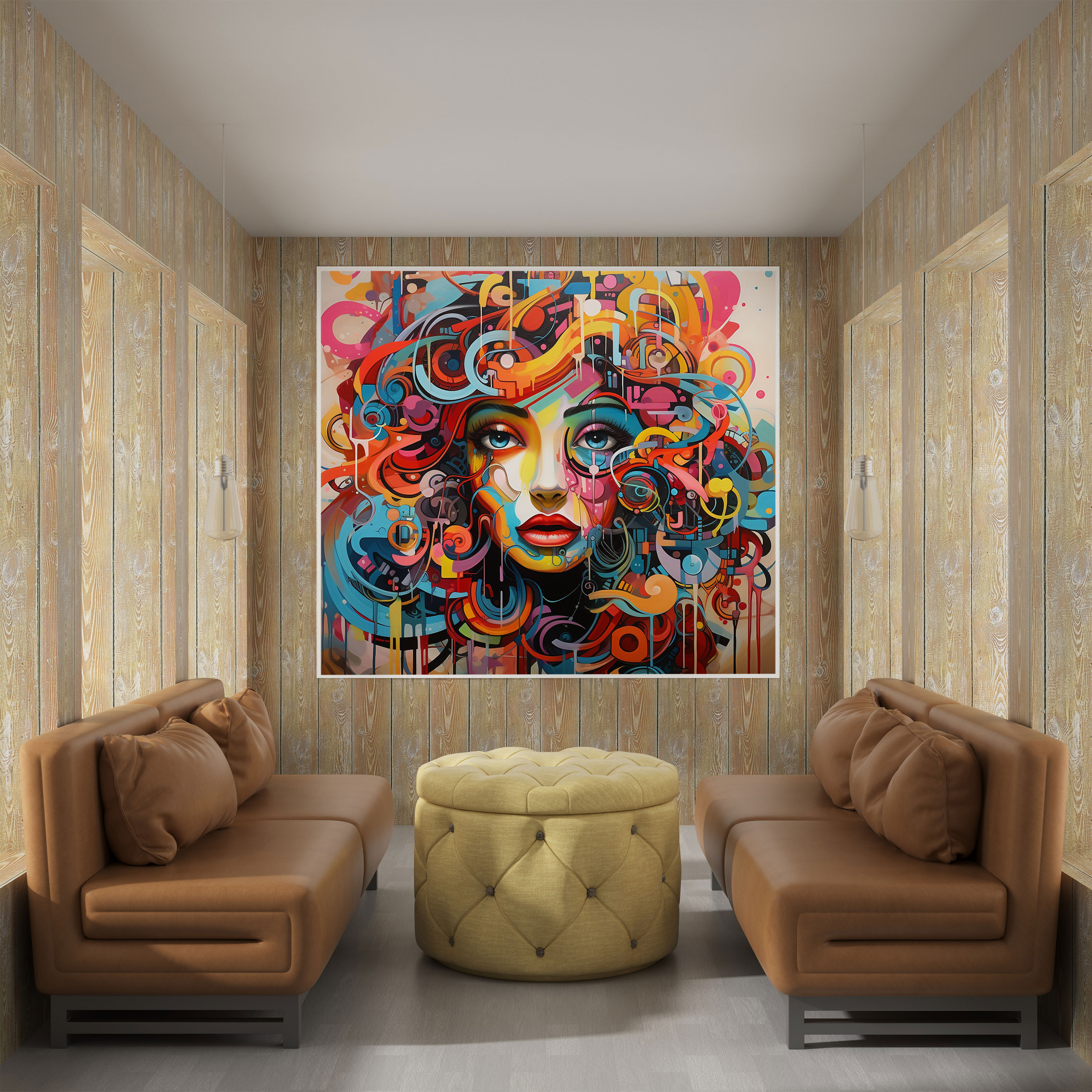 Bohemian Graffiti Canvas Print - Bohemian, Wall Art, Home Decoration, Colorful