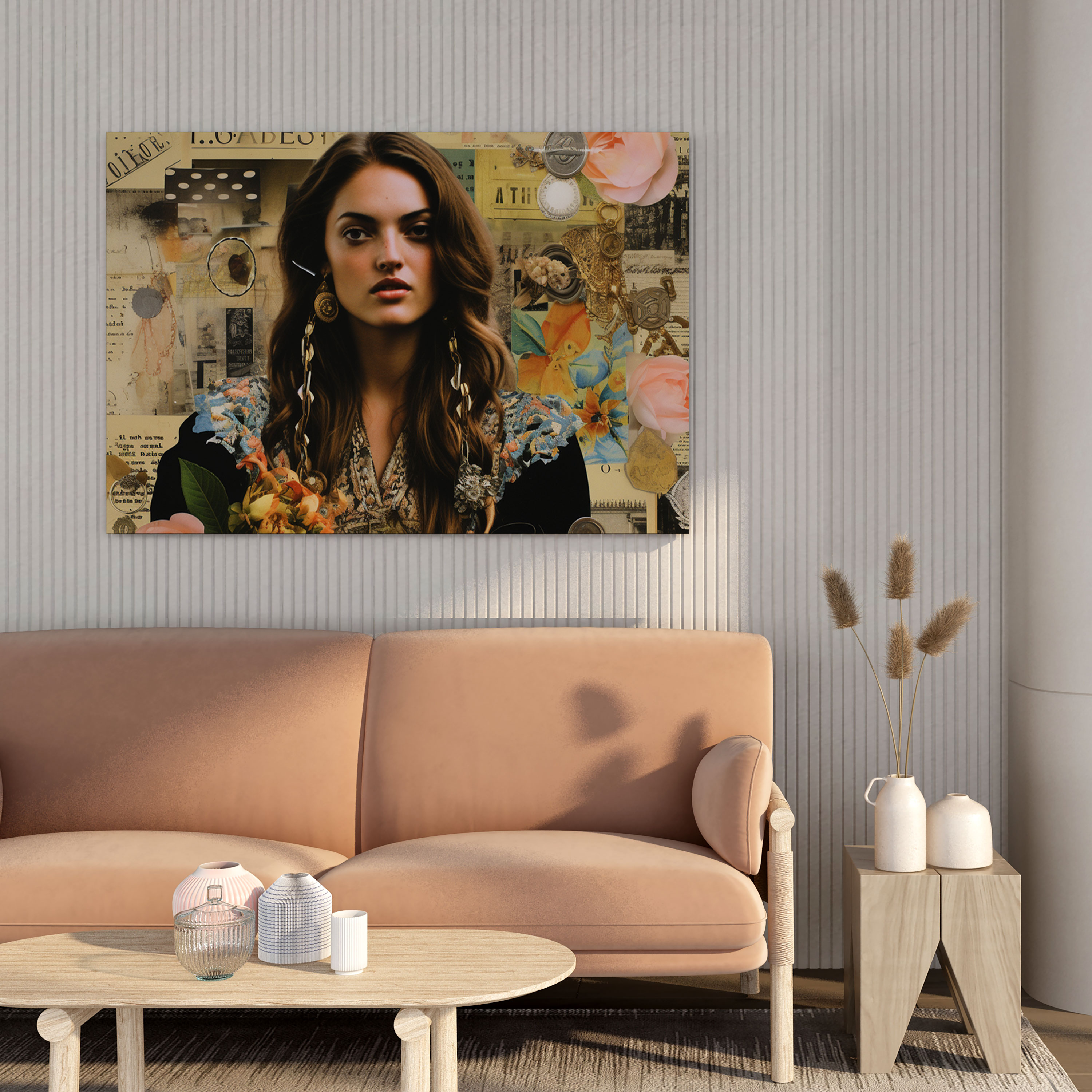Bohemian Vintage Collage Canvas Print - Bohemian, Canvas, Nostalgia, Bohemian Art