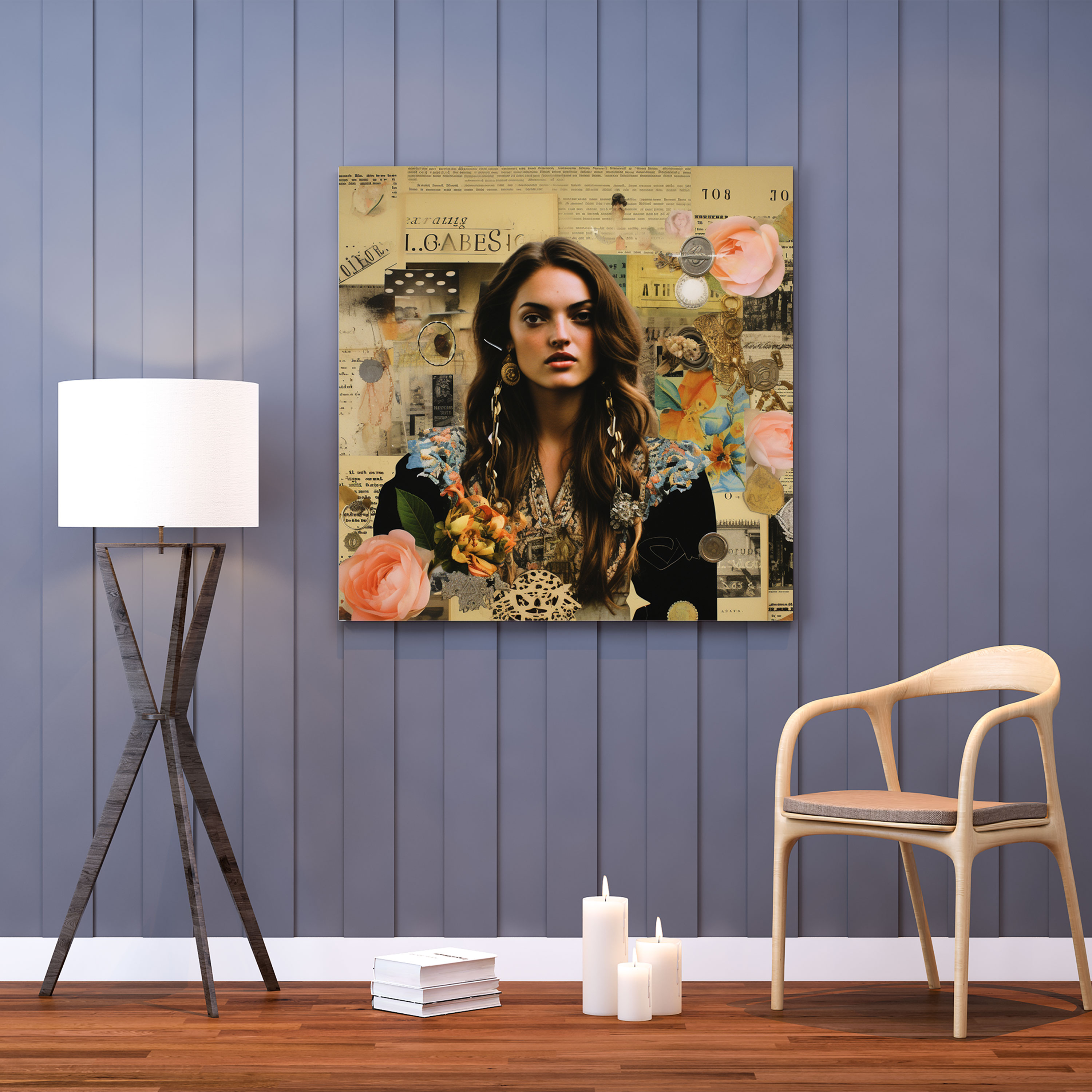 Bohemian Vintage Collage Canvas Print - Bohemian, Canvas, Nostalgia, Bohemian Art