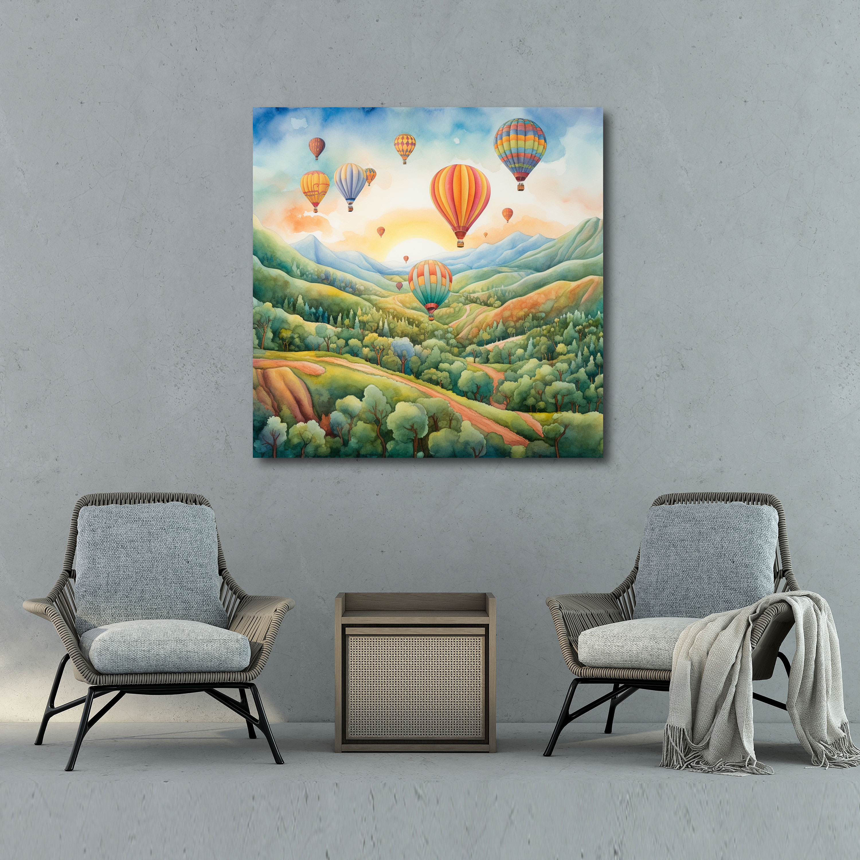 Bohemian Hot Air Balloons Canvas Print - Bohemian, Home Decoration, Hot Air Balloons, Wall Decoration