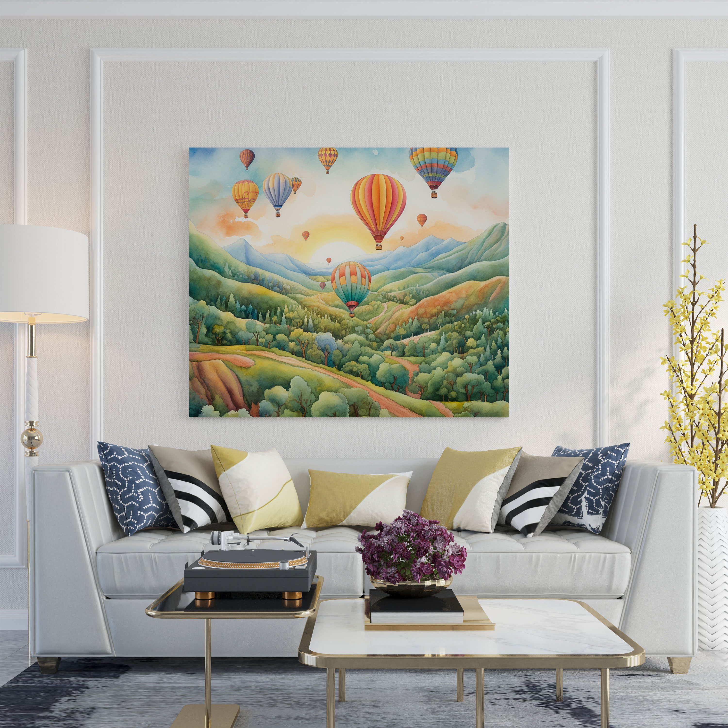 Bohemian Hot Air Balloons Canvas Print - Bohemian, Home Decoration, Hot Air Balloons, Wall Decoration