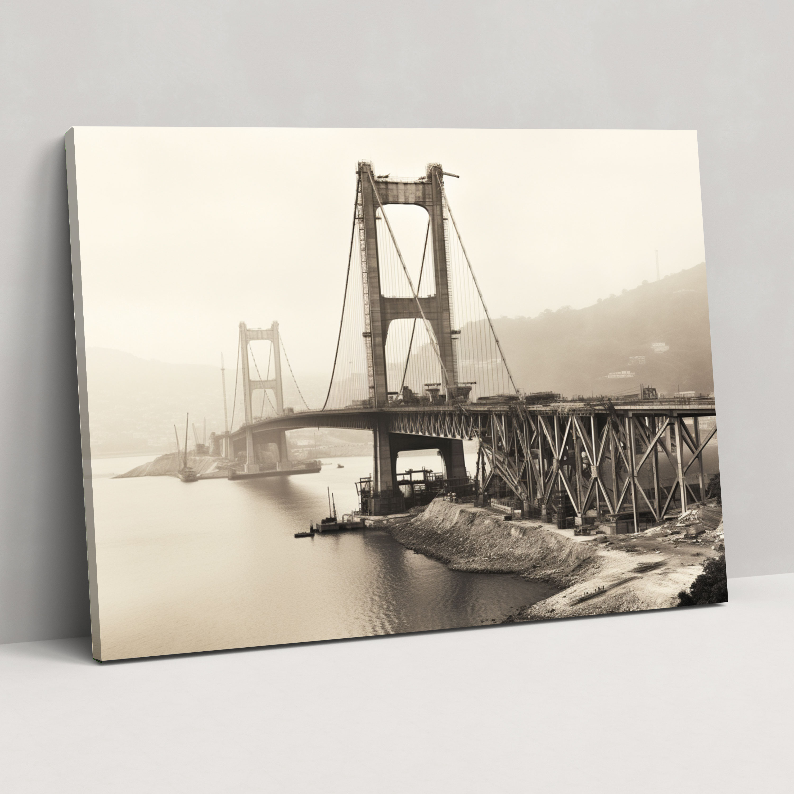 Bosphorus Bridge Canvas Print - Bosphorus Bridge, Canvas Wall Art, Vintage Photograph, Nostalgia