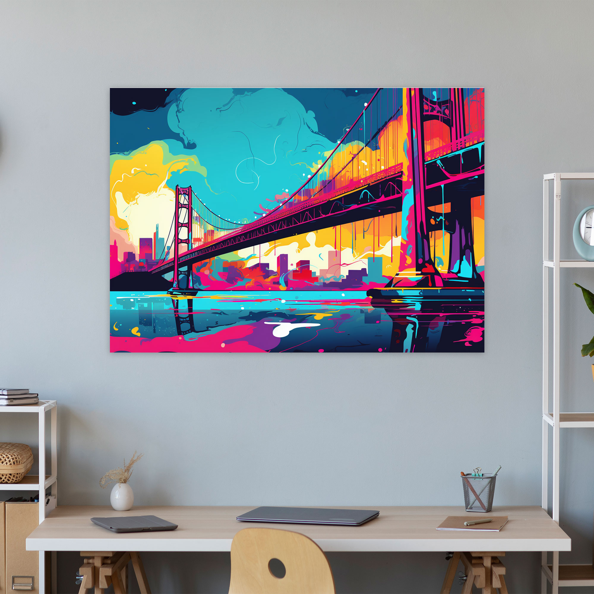 Bosphorus Bridge Wall Art - Bosphorus Bridge, Wall Decoration, Graphic Elements, Pop Art Style Illustration