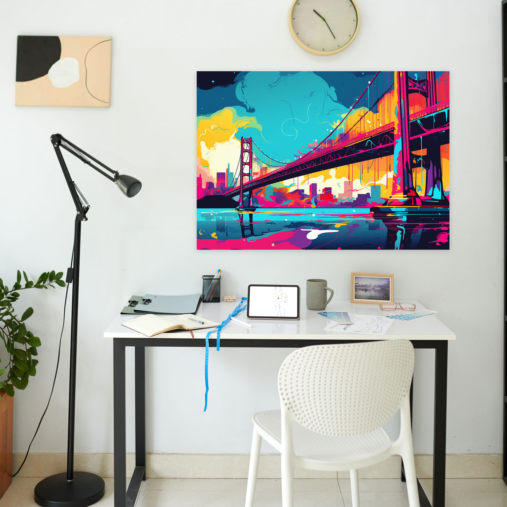 Bosphorus Bridge Wall Art - Bosphorus Bridge, Wall Decoration, Graphic Elements, Pop Art Style Illustration