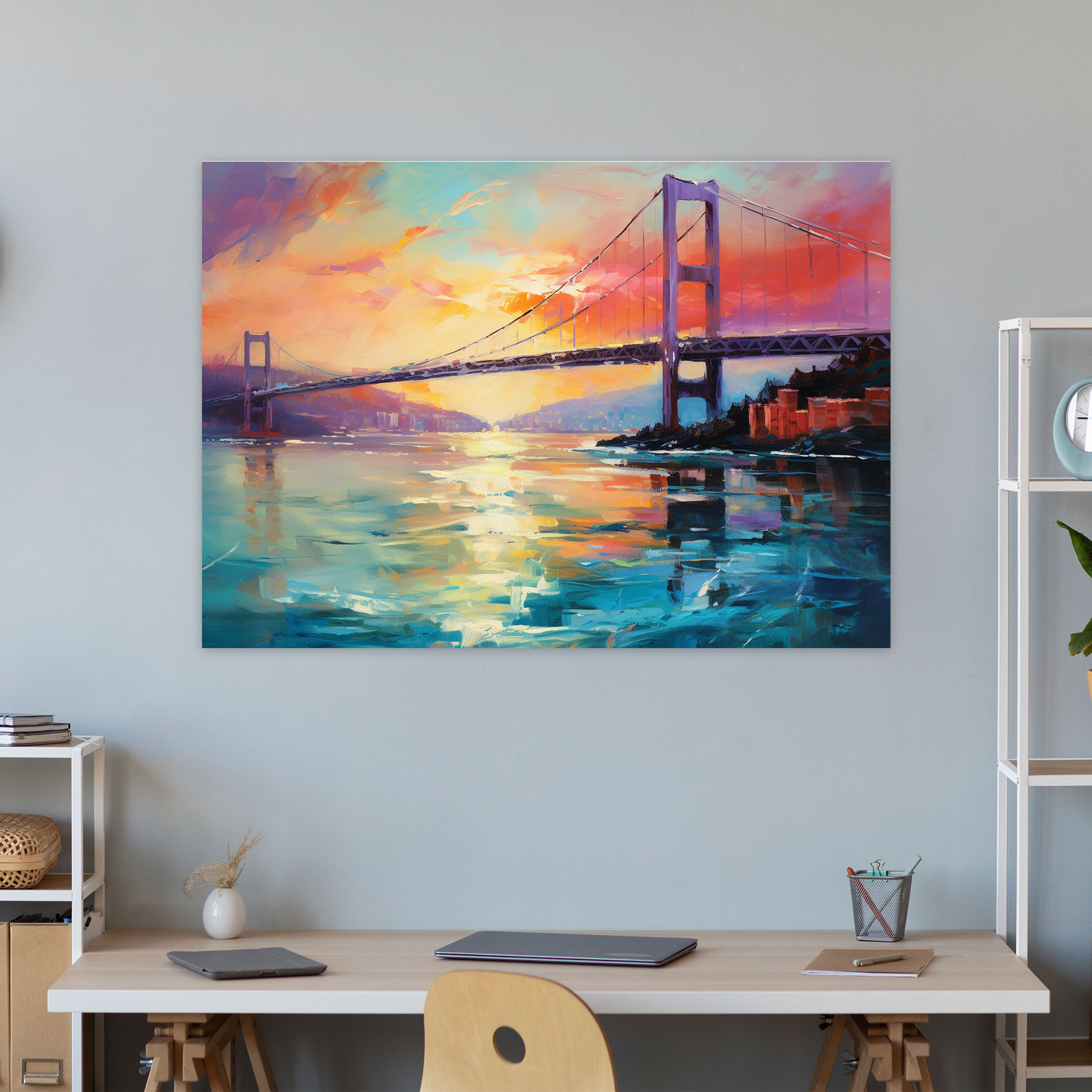 Bosphorus Bridge Canvas Print - Bosphorus Bridge, Sunset, Wall Decoration, Canvas Print