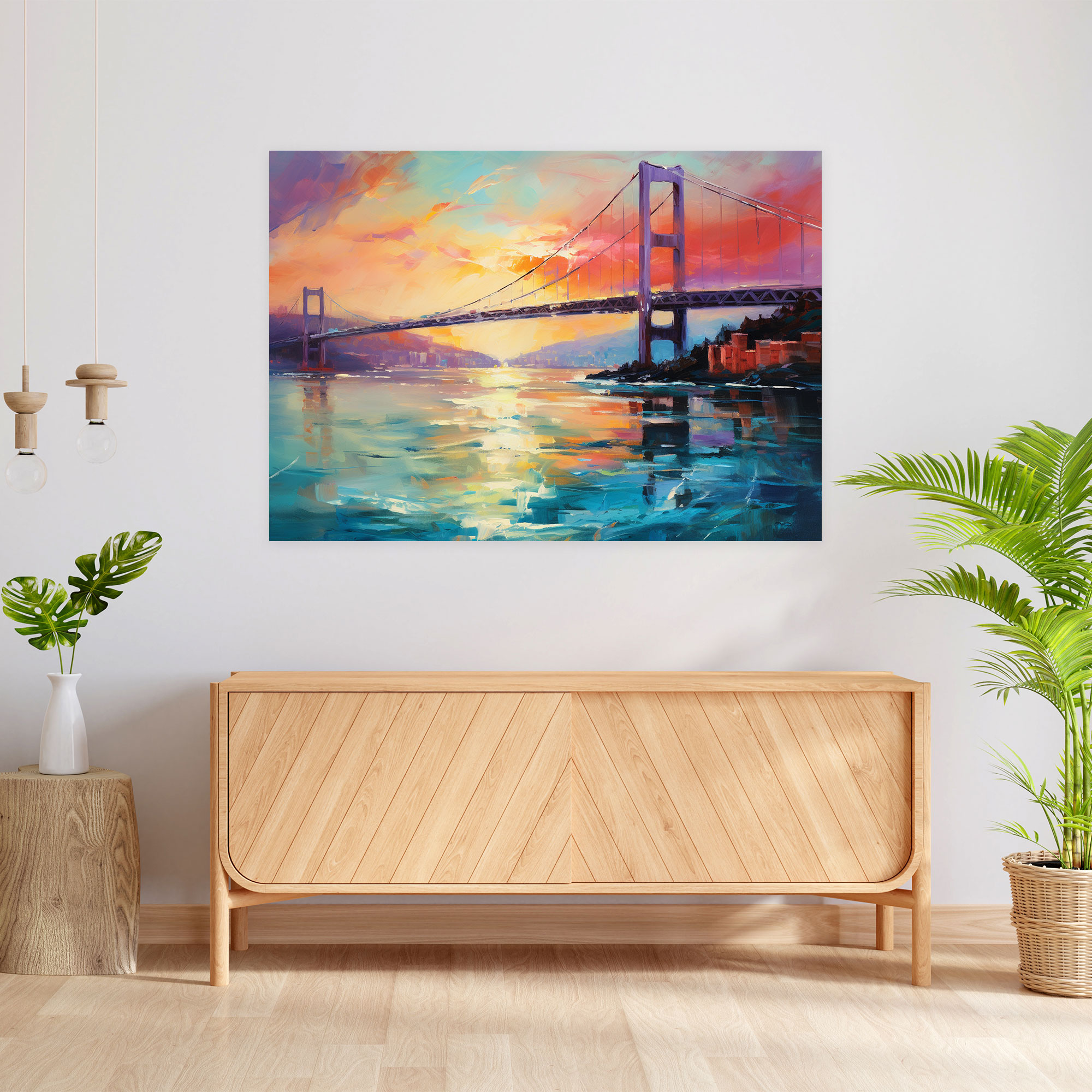 Bosphorus Bridge Canvas Print - Bosphorus Bridge, Sunset, Wall Decoration, Canvas Print