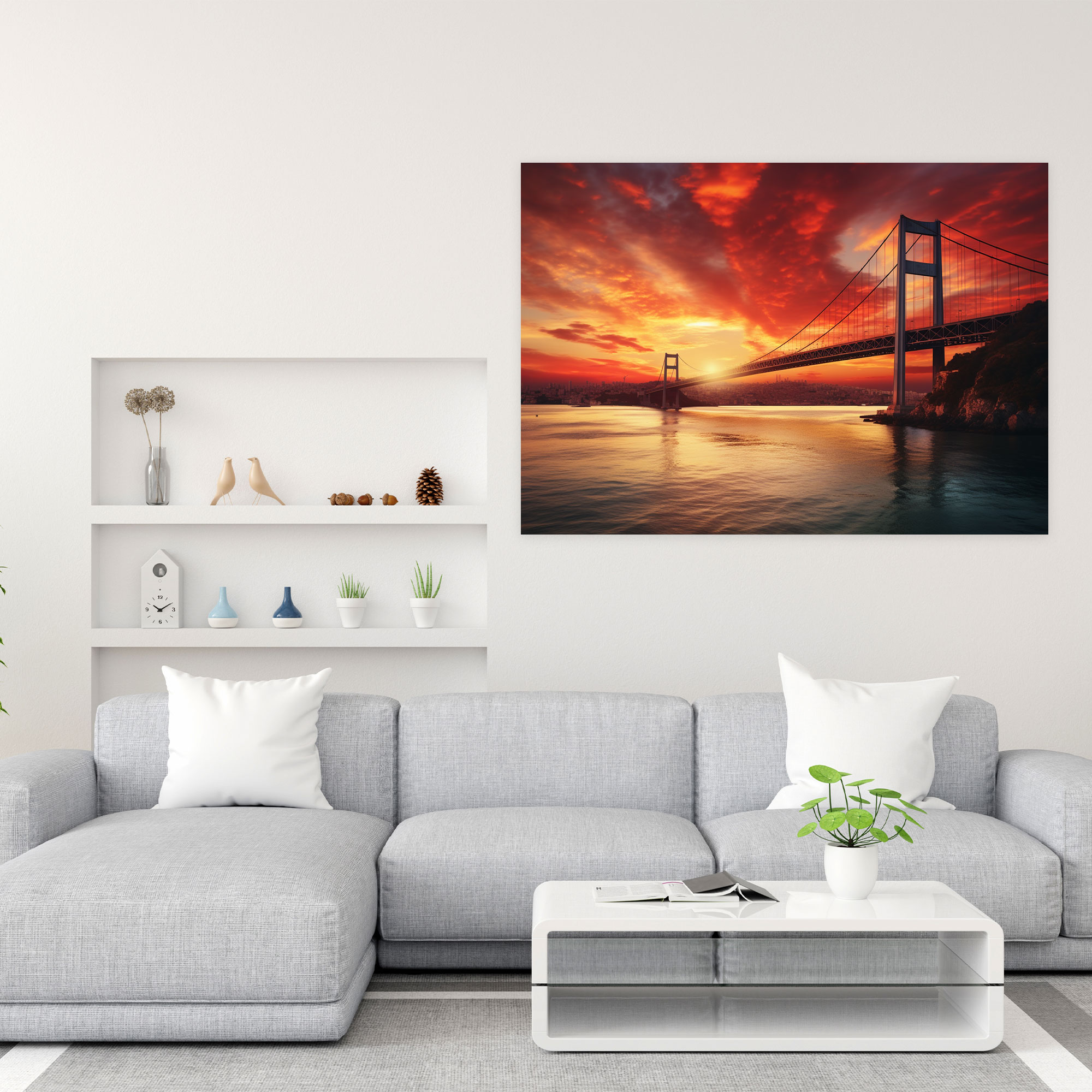 Bosphorus Bridge Wall Art - Bosphorus Bridge, Realistic Photography, Majestic, Natural Beauty