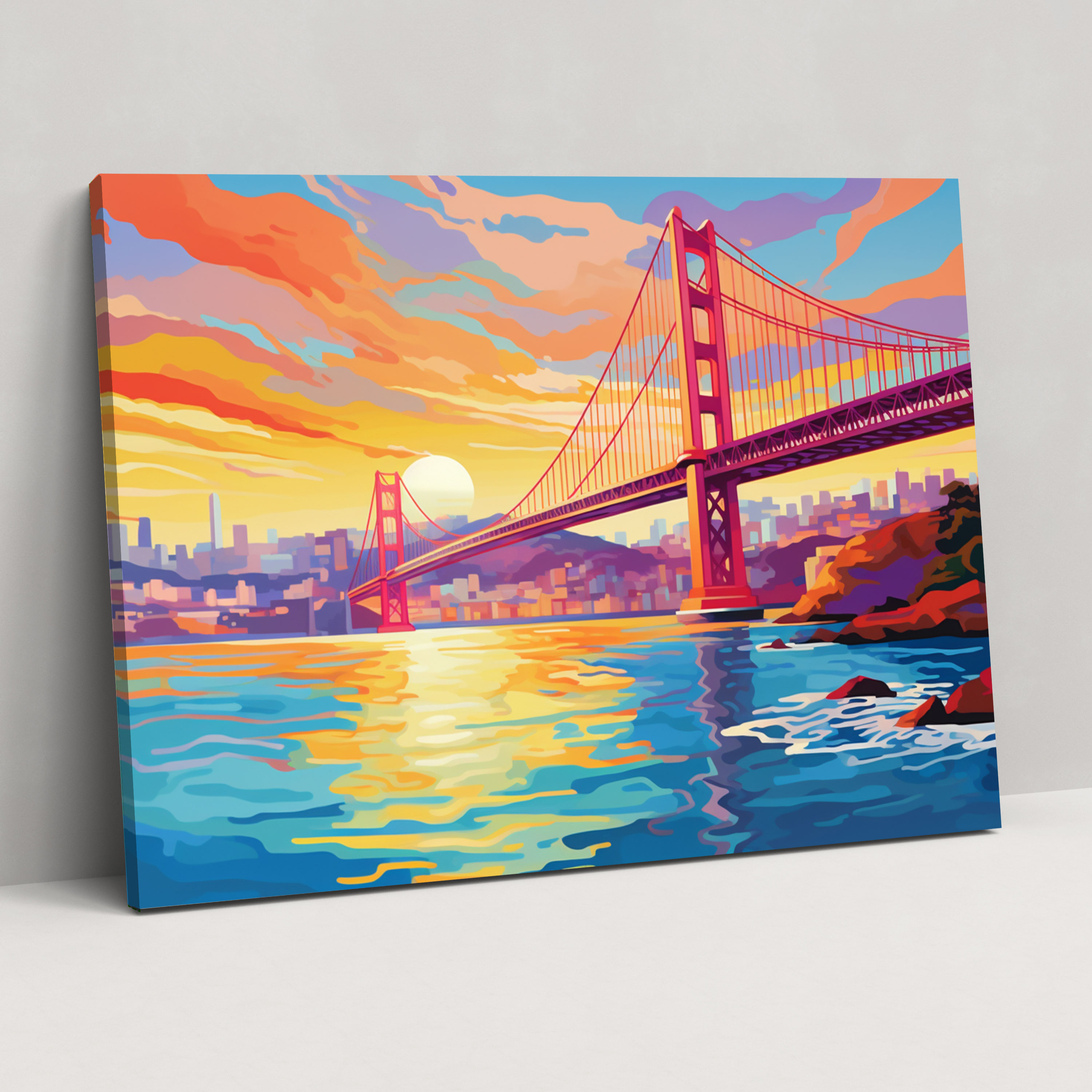 Bosphorus Bridge Pop Art Print - Bosphorus Bridge, Wall Art, Wall Decoration, Canvas Wall Art