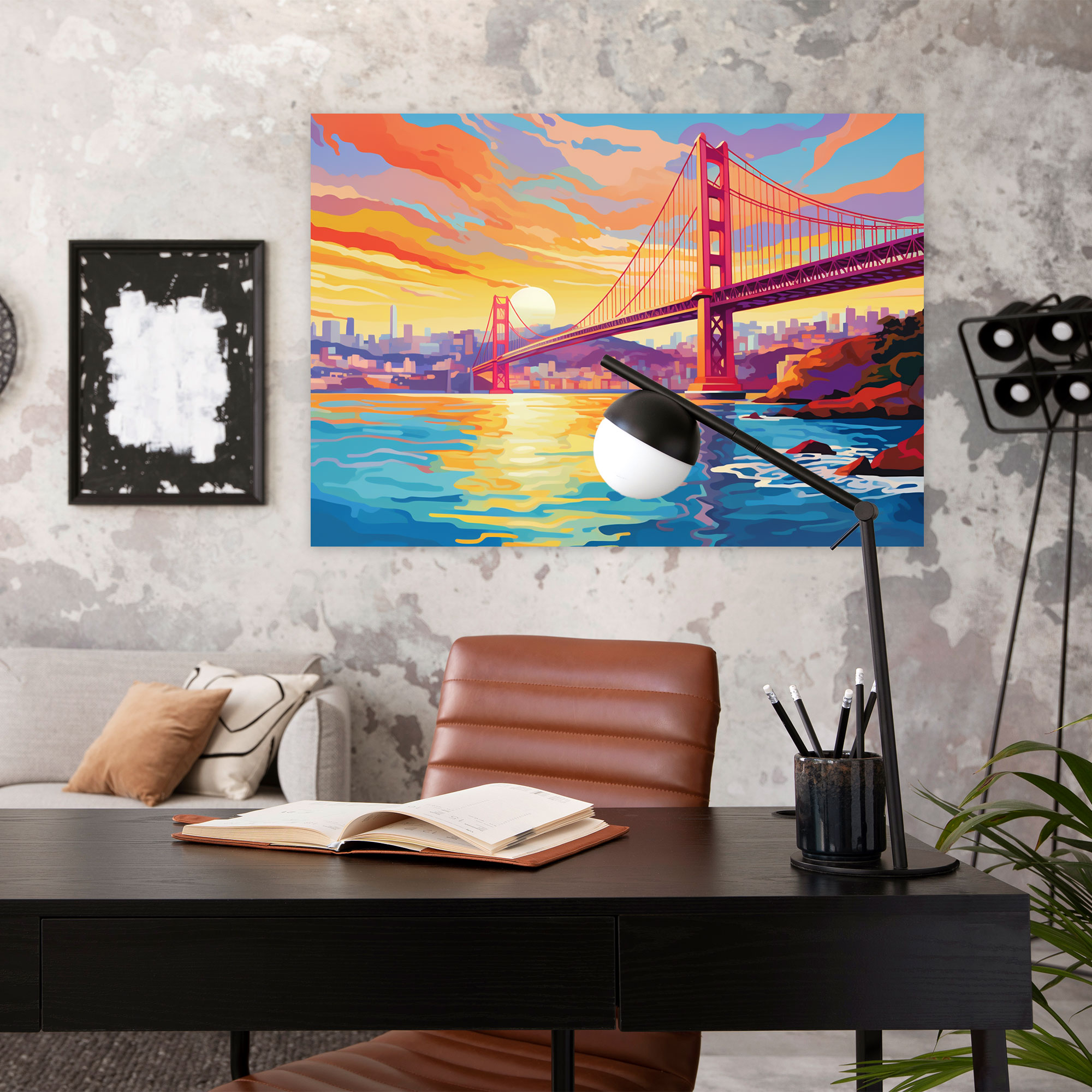 Bosphorus Bridge Pop Art Print - Bosphorus Bridge, Wall Art, Wall Decoration, Canvas Wall Art