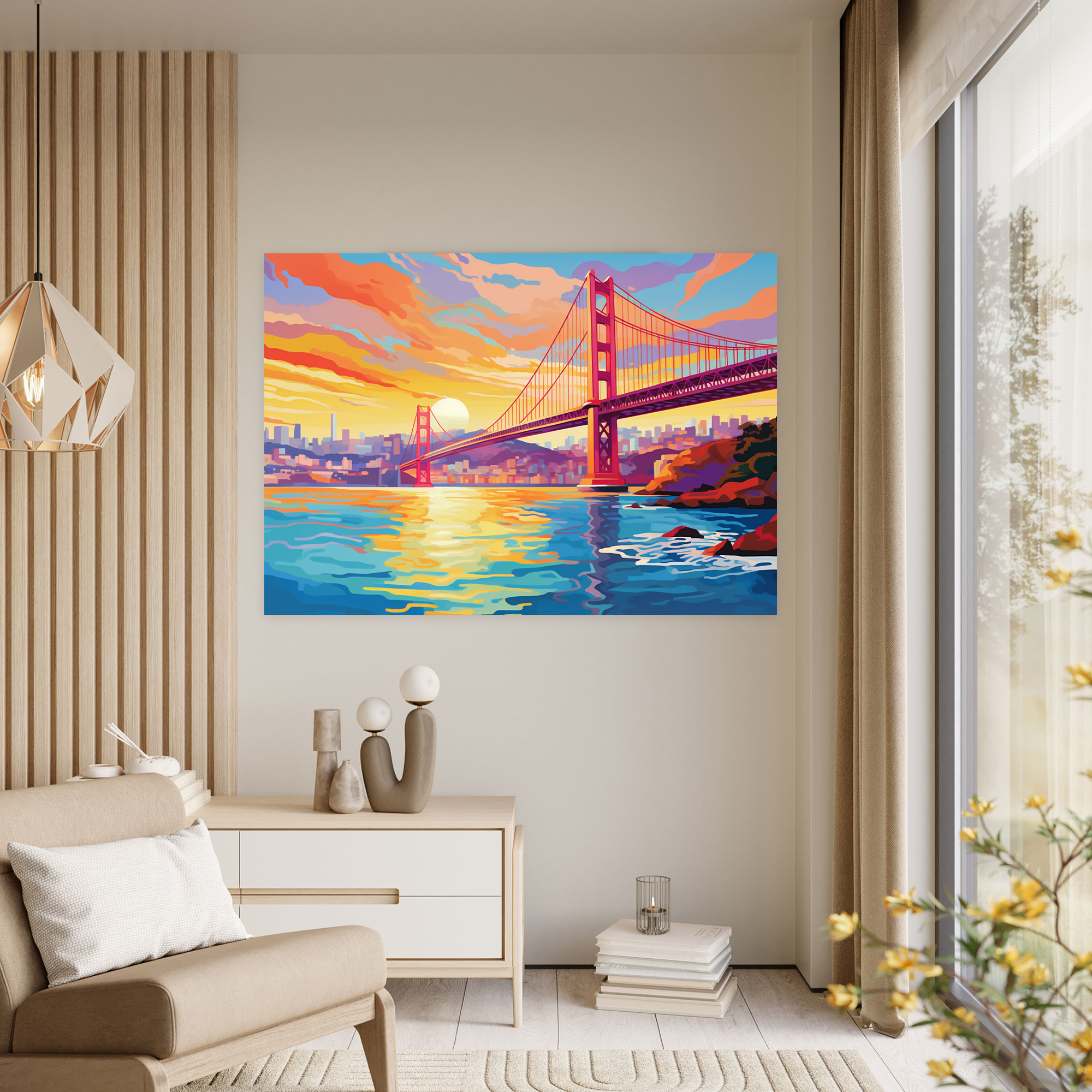 Bosphorus Bridge Pop Art Print - Bosphorus Bridge, Wall Art, Wall Decoration, Canvas Wall Art