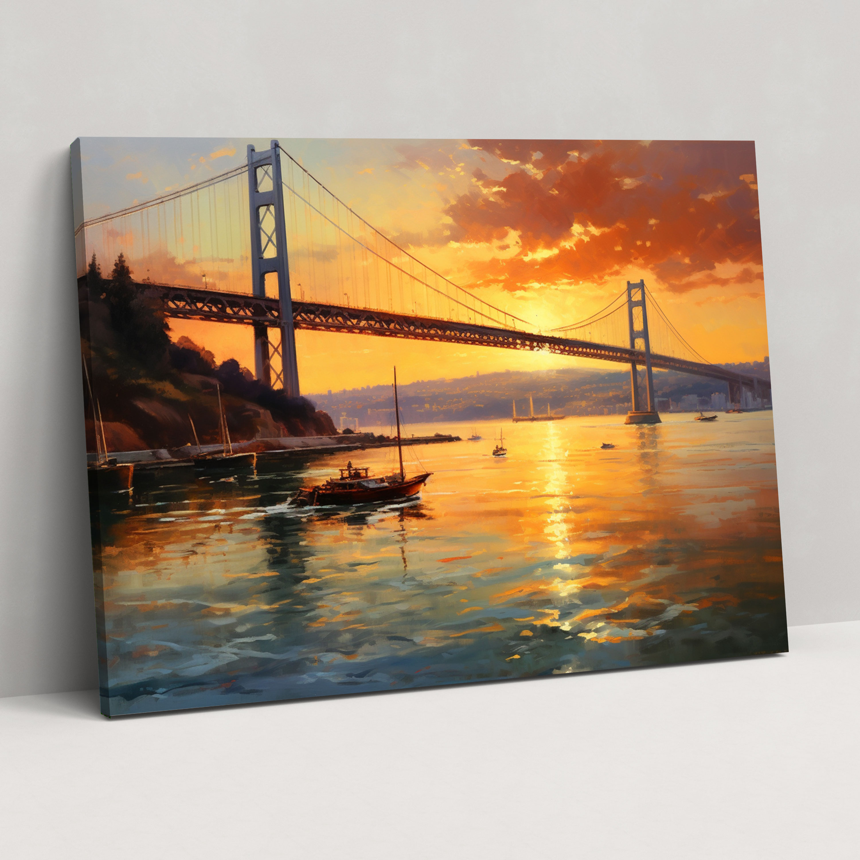 Bosphorus Bridge Wall Art - Bosphorus Bridge, Wall Art, Wall Decoration, Realistic Oil Painting