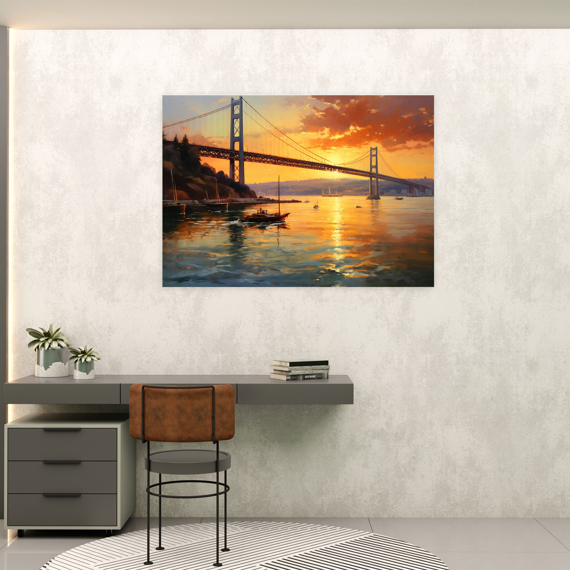 Bosphorus Bridge Wall Art - Bosphorus Bridge, Wall Art, Wall Decoration, Realistic Oil Painting