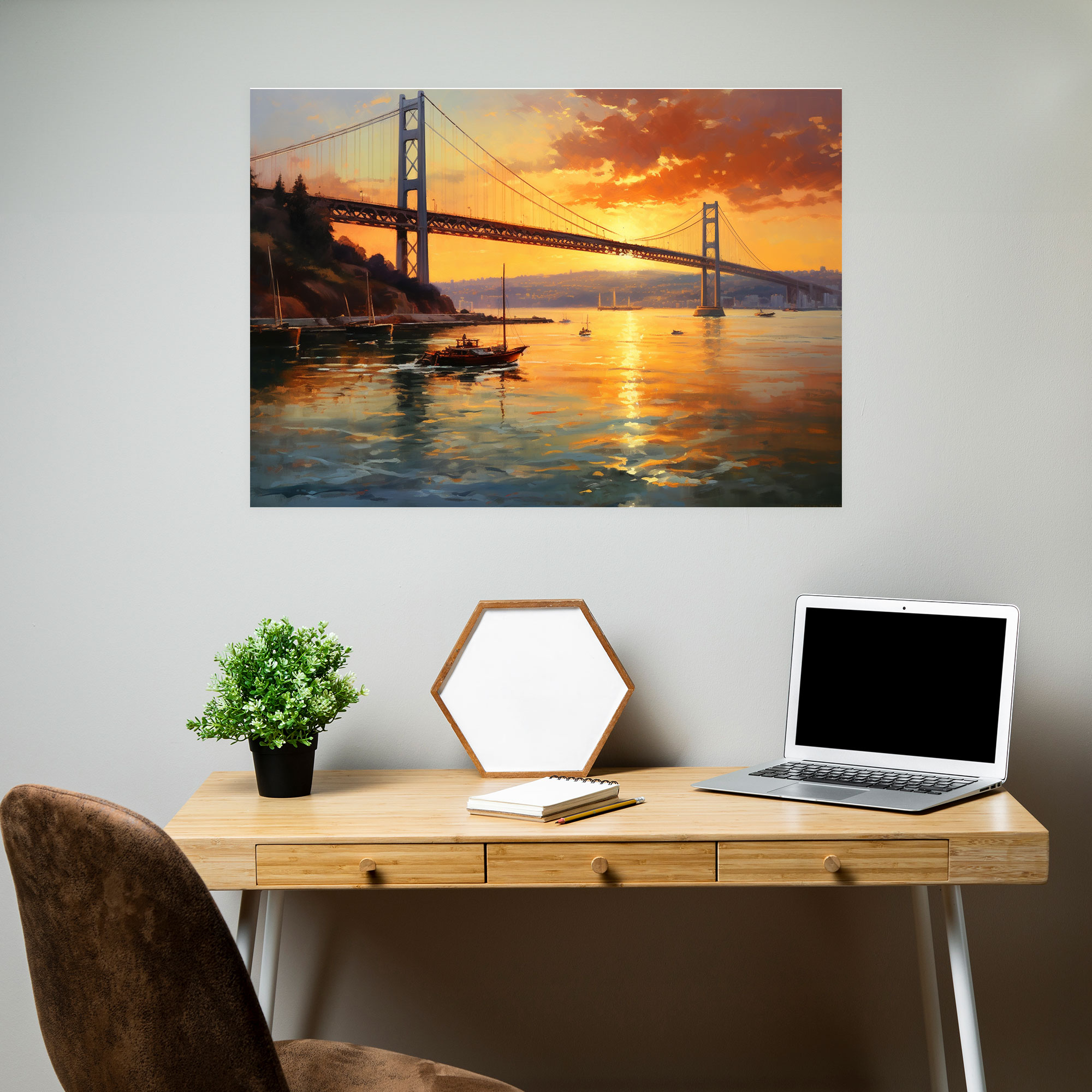 Bosphorus Bridge Wall Art - Bosphorus Bridge, Wall Art, Wall Decoration, Realistic Oil Painting