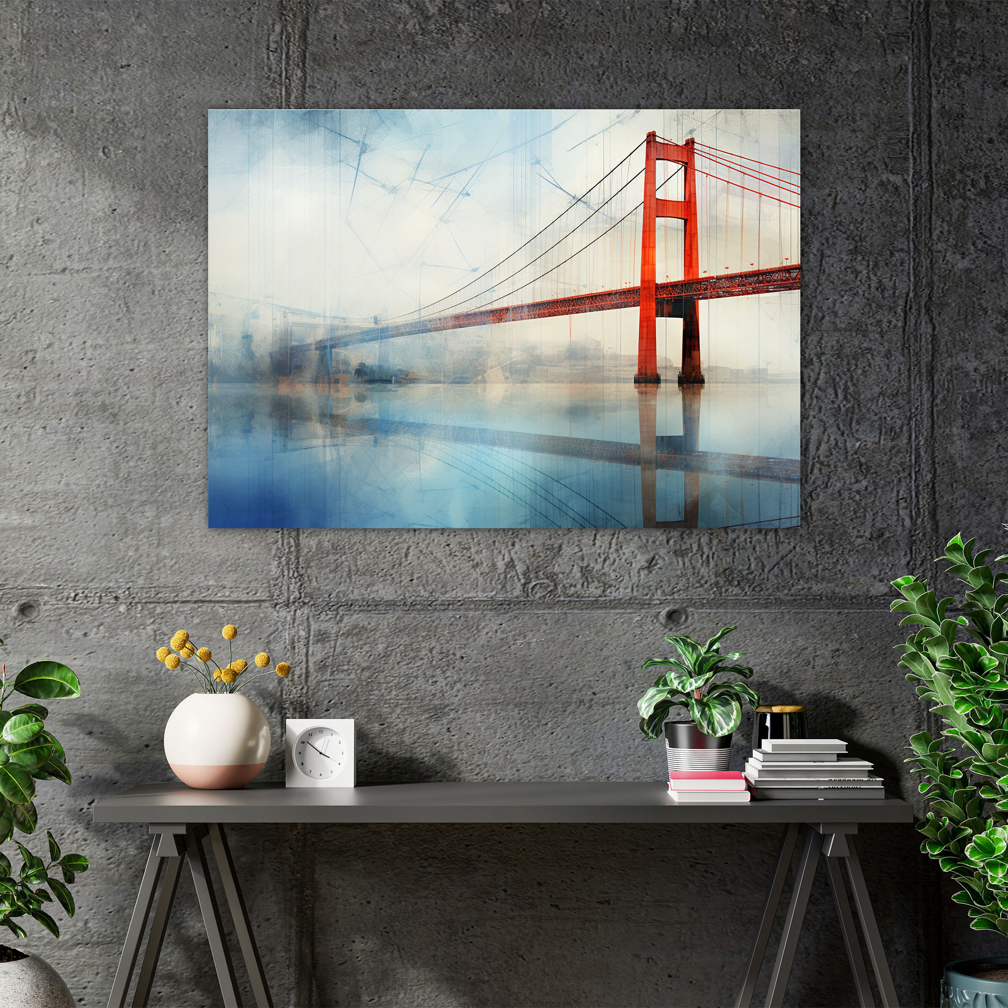 Bosphorus Bridge Canvas Print - Bosphorus Bridge, Geometric Shapes, Contemporary Vibe, Bosphorus Bridge