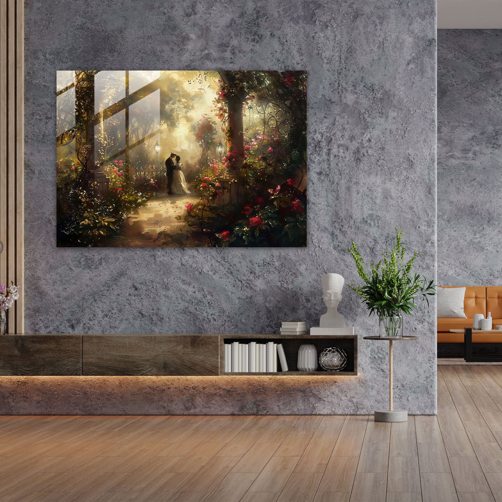 Barok Tarzı Resim Cam Tablo - Ev Dekorasyonu Barok Tarzı Resim Cam Duvar Sanatı