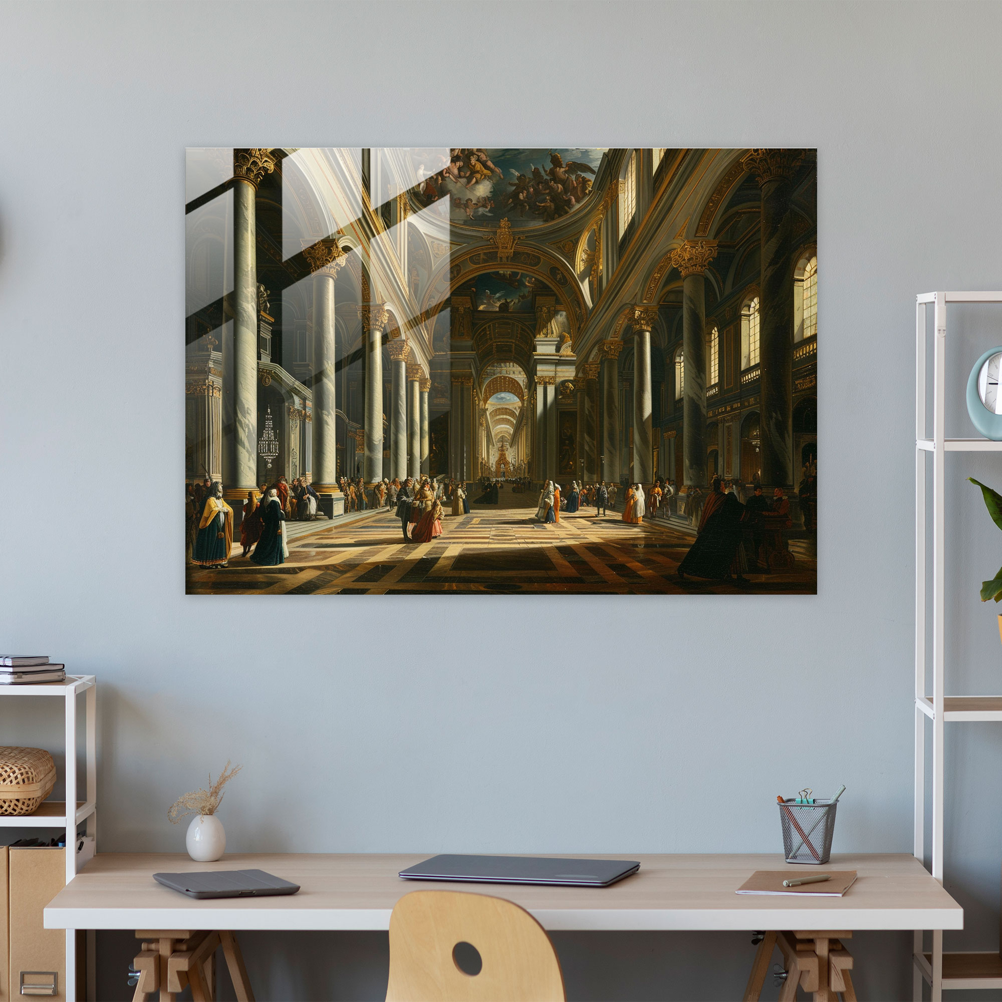 Barok Tarzı Resim Cam Tablo - Ev Dekorasyonu Cam Sanatı