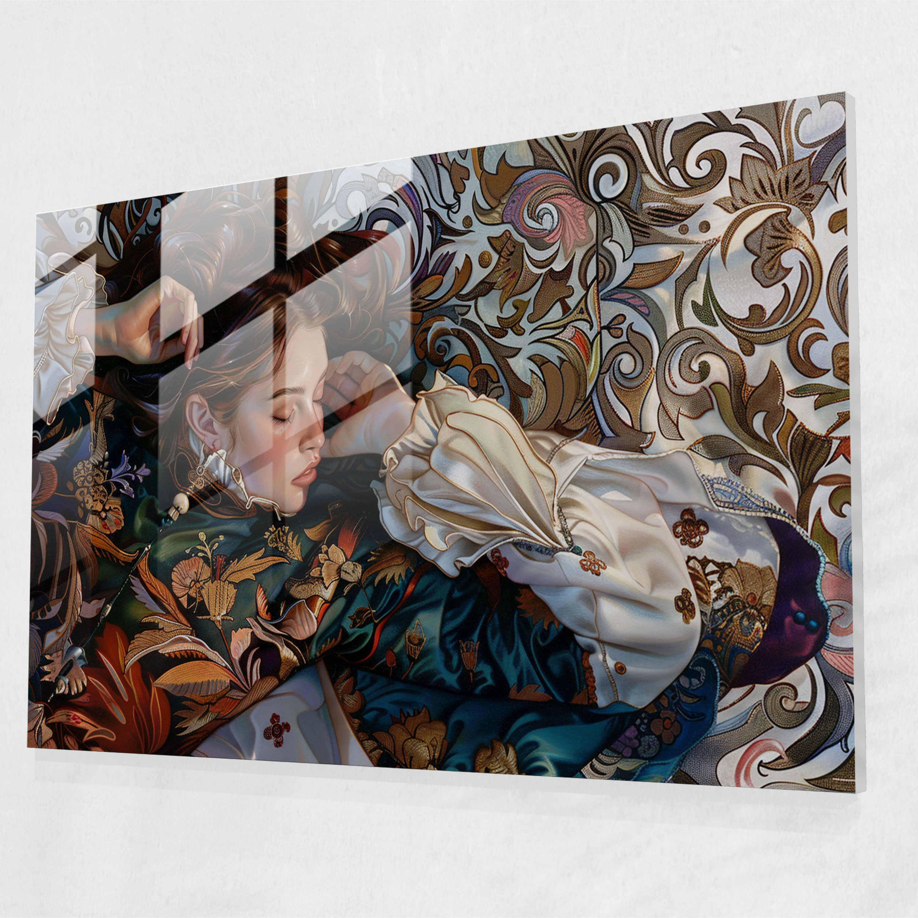 Barok Tarzı Resim Duvar Dekorasyonu - Barok Modern Sanat Kanvas Tablo Cam Sanat