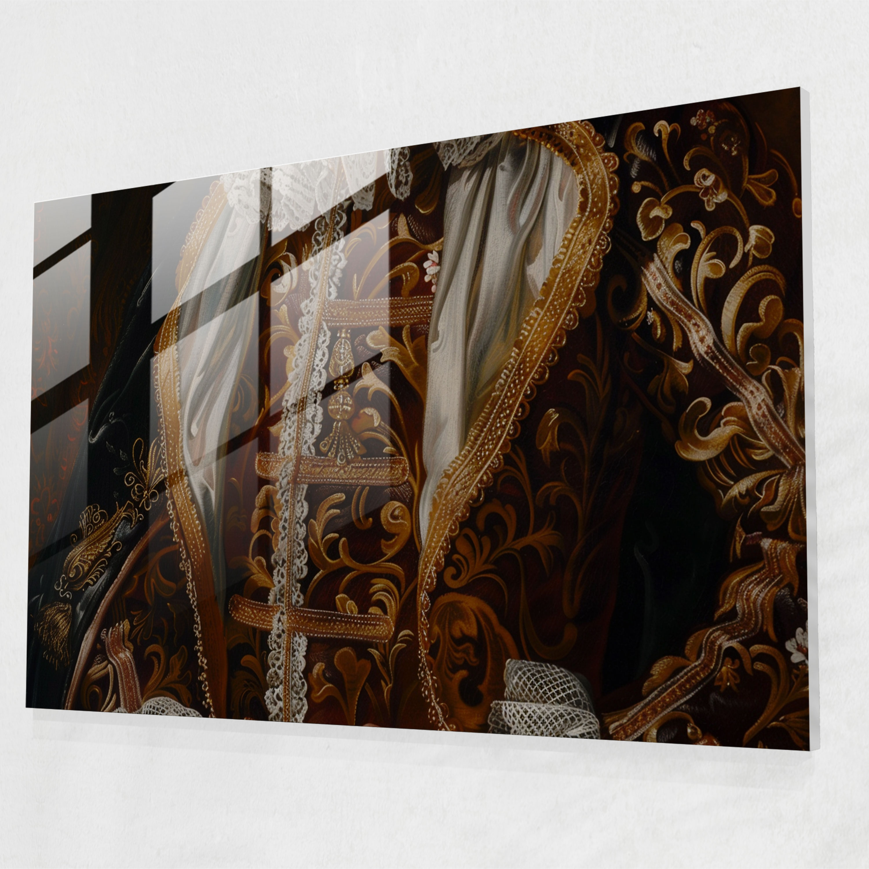 Barok Tarz Tablo Baskı Cam - Barok Modern Sanat Cam Sanat Duvar Dekorasyonu
