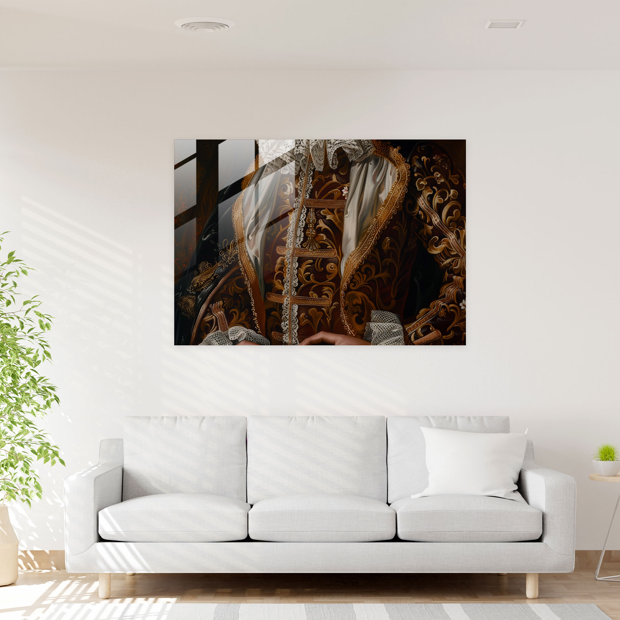 Barok Tarz Tablo Baskı Cam - Barok Modern Sanat Cam Sanat Duvar Dekorasyonu