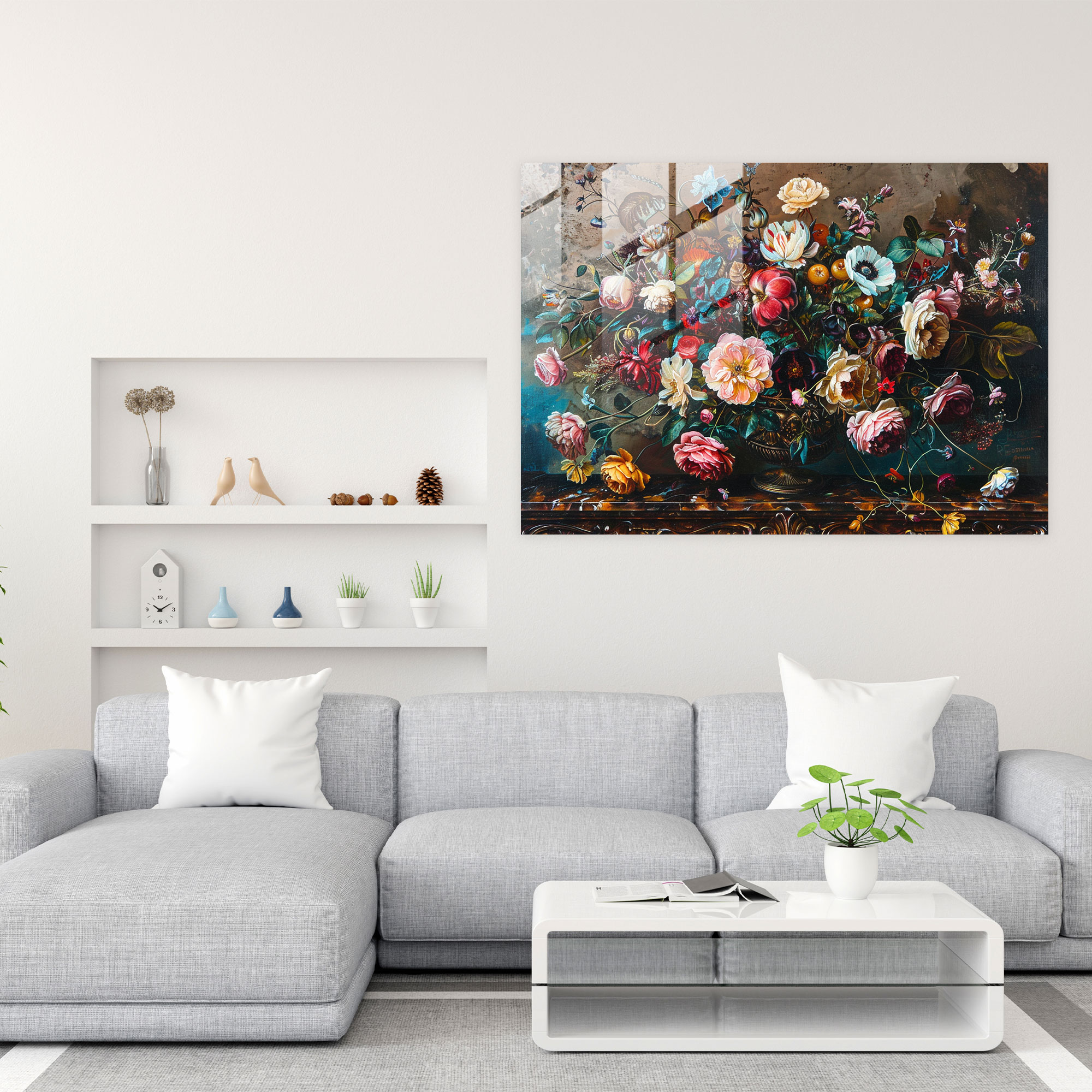 Barok Tarzı Resim Ev Dekorasyonu - Modern Sanat Ev Dekorasyonu Cam Sanatı