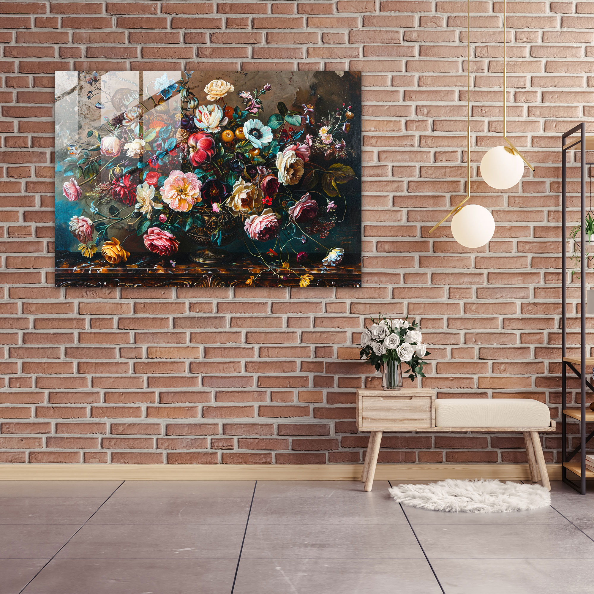 Barok Tarzı Resim Ev Dekorasyonu - Modern Sanat Ev Dekorasyonu Cam Sanatı