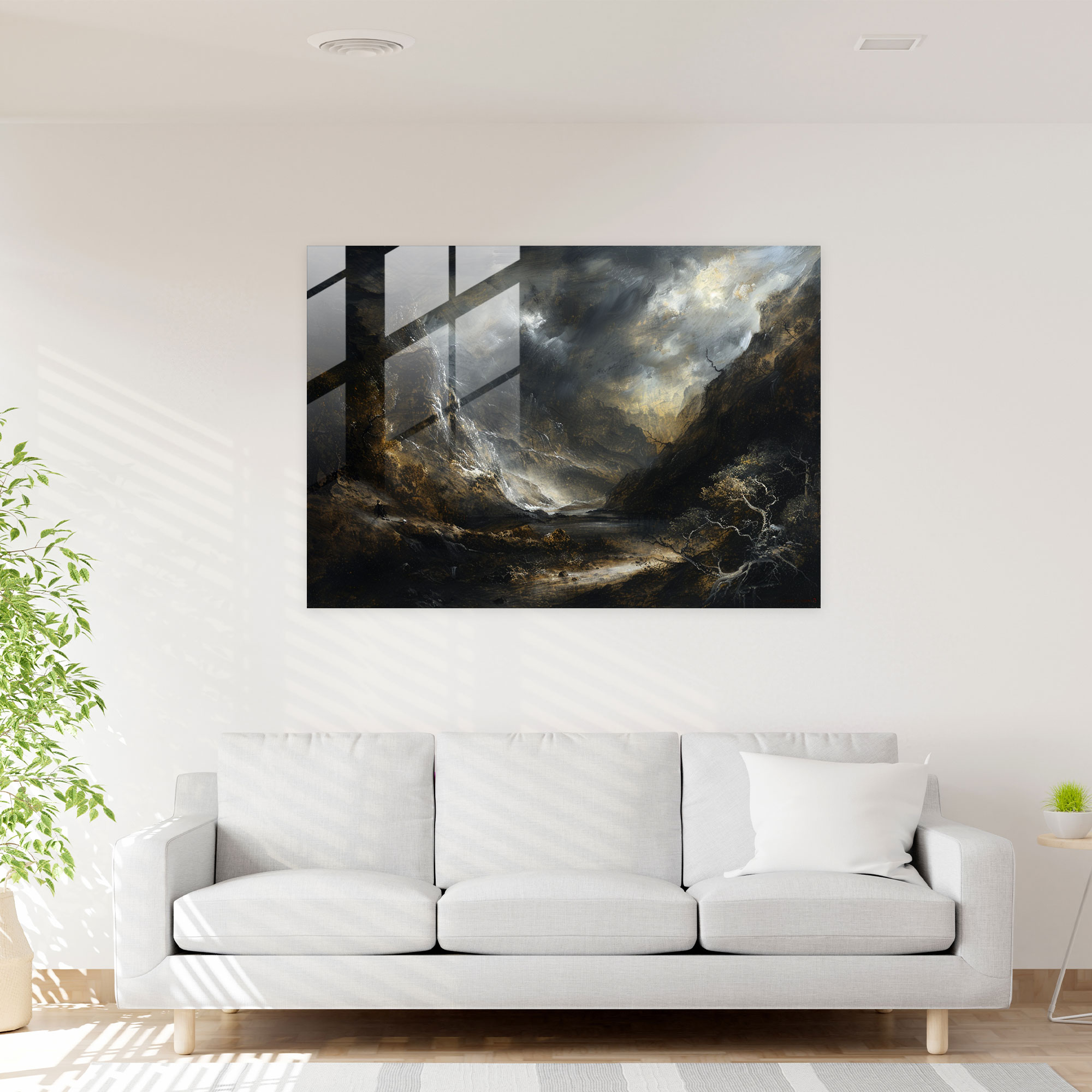 Barok Tarzı Resim Modern Sanat - Barok Cam Tablo Ev Dekorasyonu