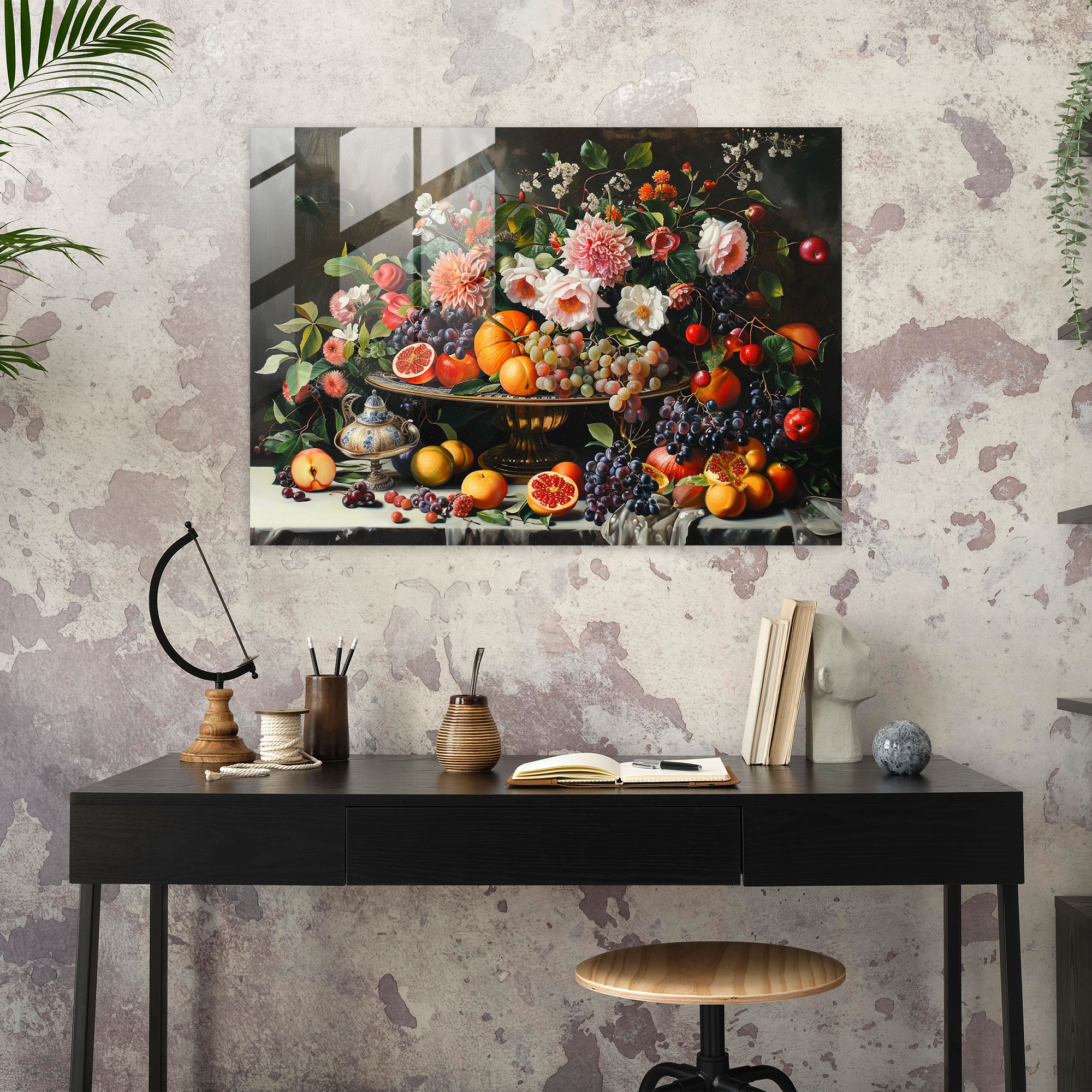 Barok Tarzı Resim Ev Dekorasyonu - Barok Modern Sanat Cam Tablo Cam Sanatı