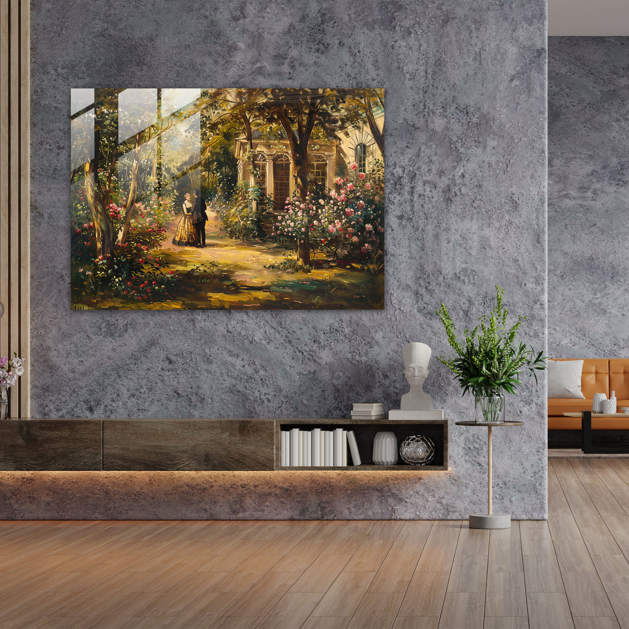 Barok Tarzı Tablo Duvar Dekorasyonu - Modern Sanat Cam Tablo Duvar Dekorasyonu