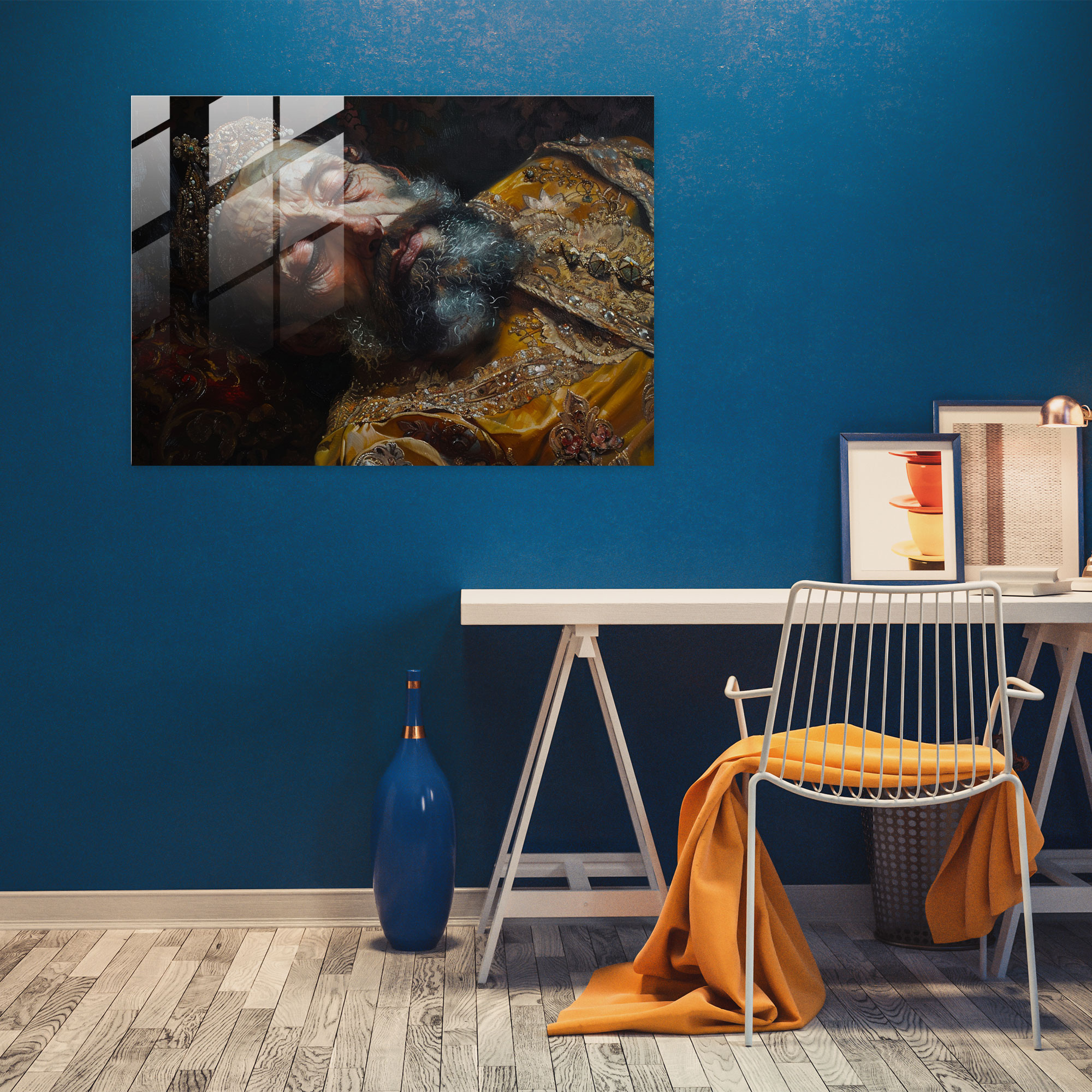 Barok Tarzı Resim Cam Tablosu - Barok Modern Sanat Ev Dekorasyonu Duvar Dekorasyonu