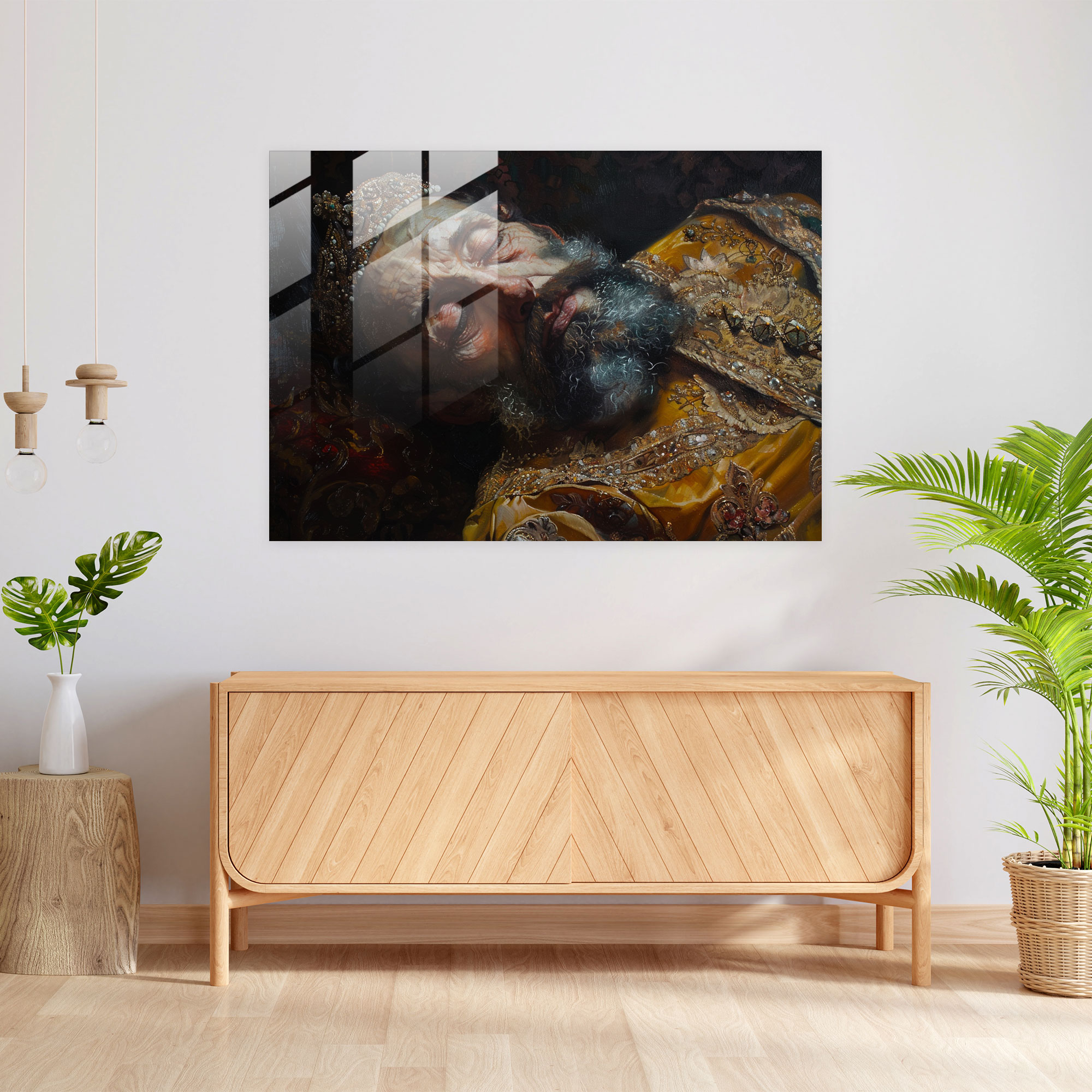 Barok Tarzı Resim Cam Tablosu - Barok Modern Sanat Ev Dekorasyonu Duvar Dekorasyonu